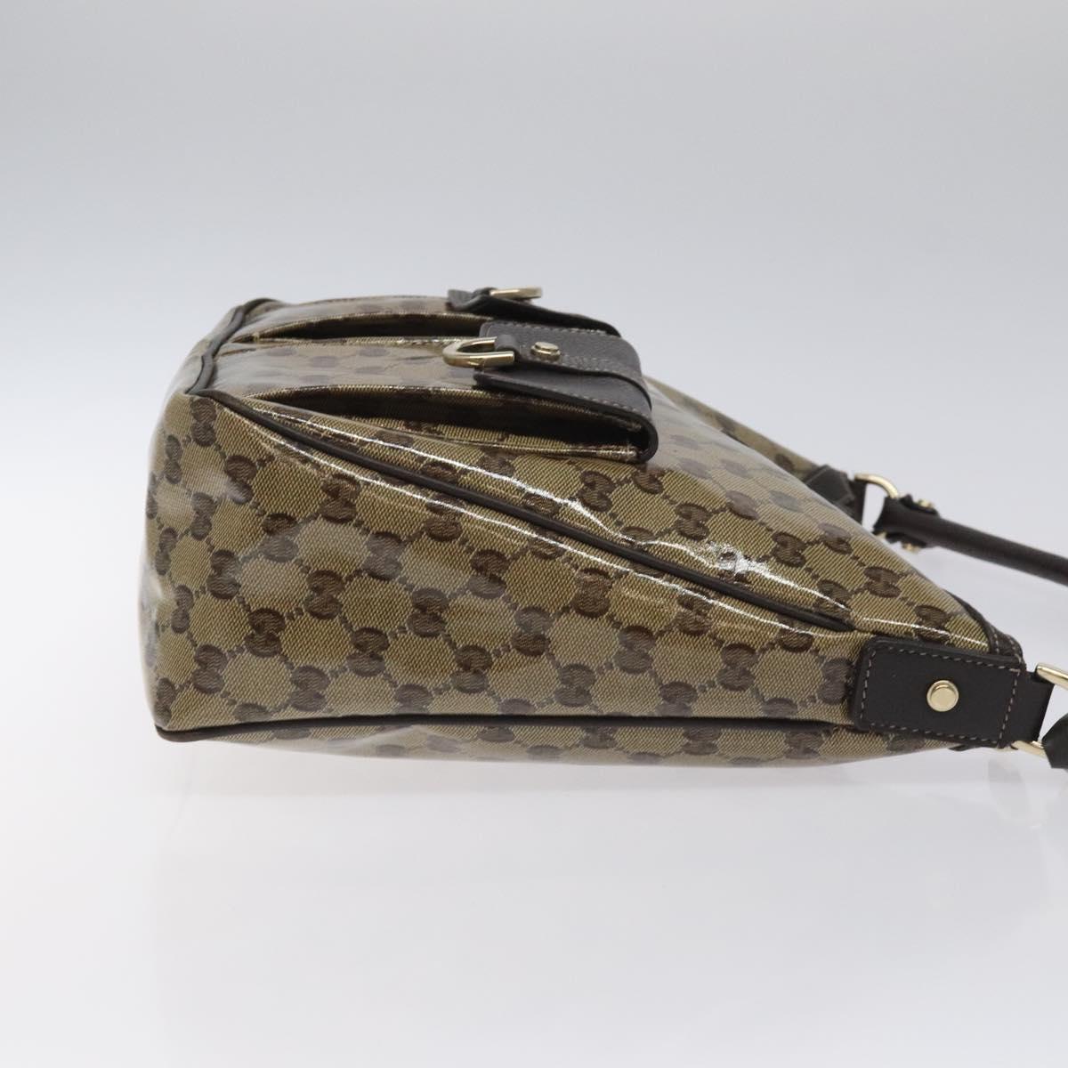 Gucci Gg Crystal Brown Canvas Shoulder Bag