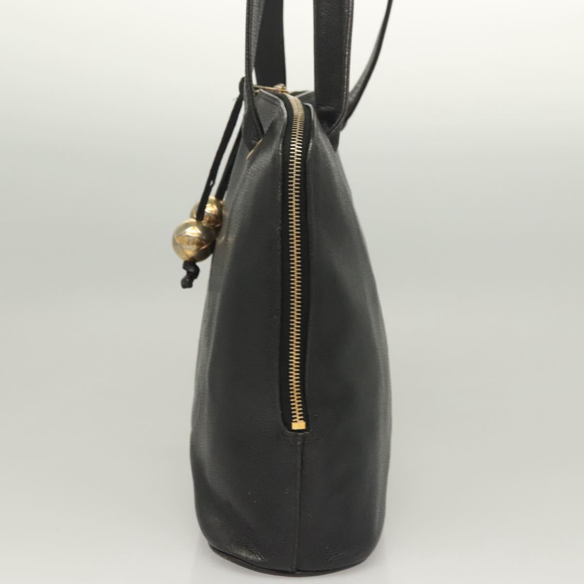 Chanel Coco Mark Black Leather Tote Bag