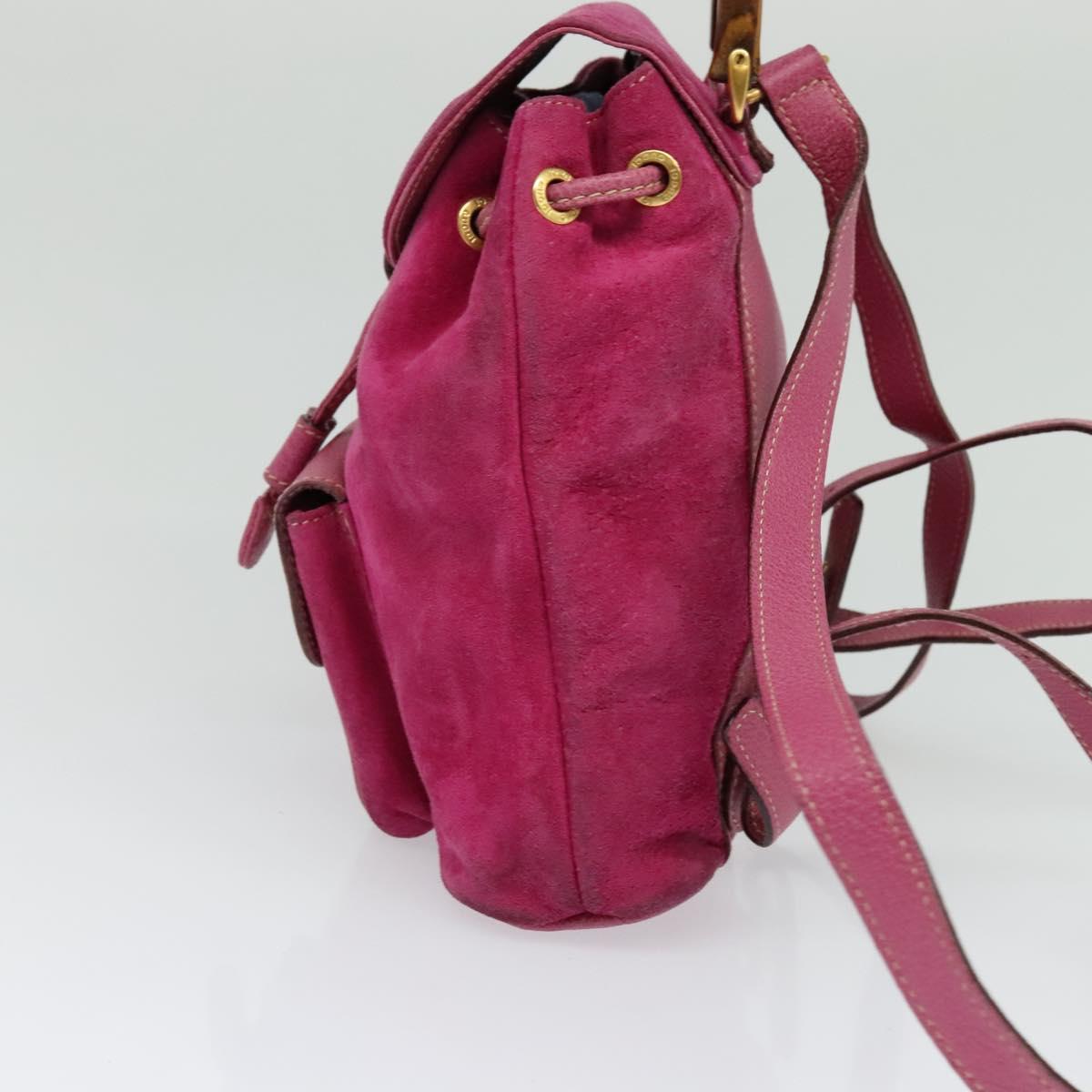 Gucci Bamboo Pink Suede Backpack Bag