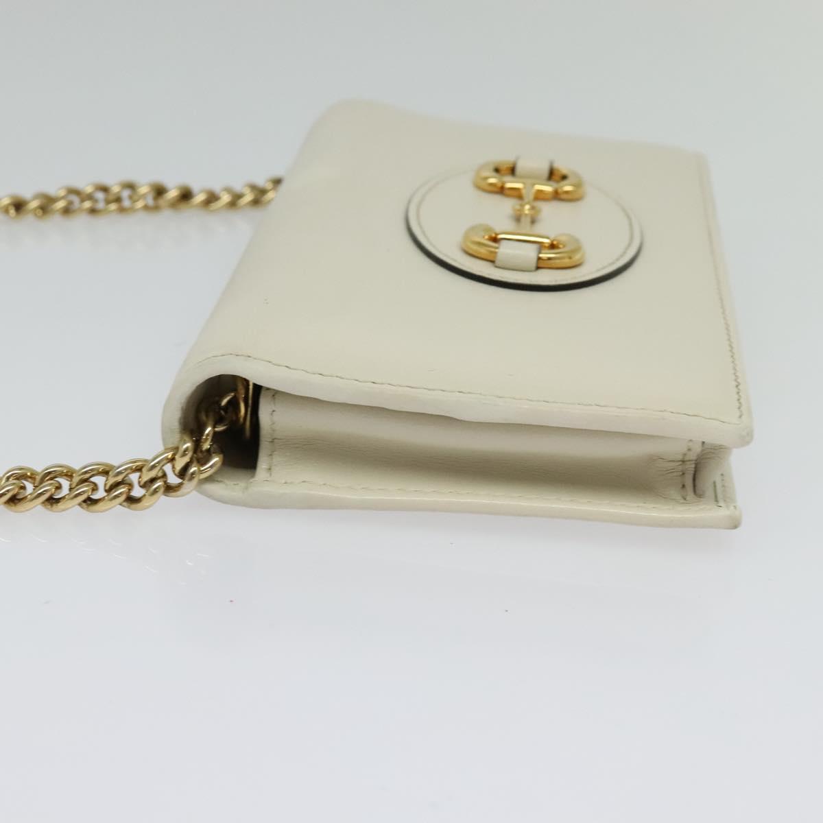 Gucci Horsebit White Leather Clutch Bag