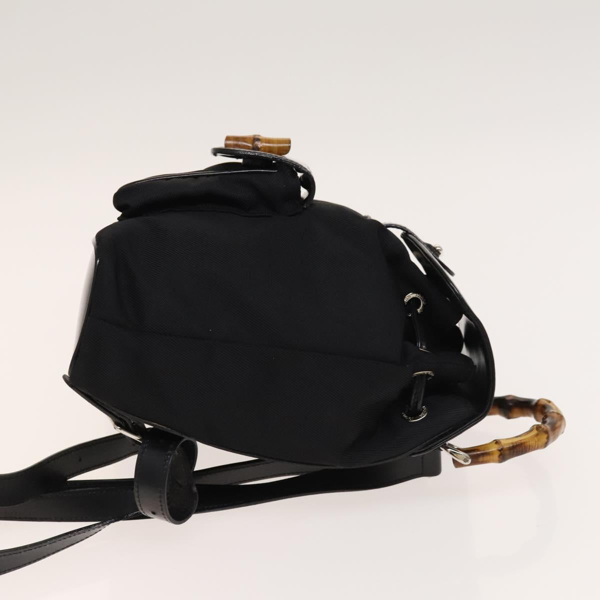 Gucci Bamboo Black Nylon Backpack Bag