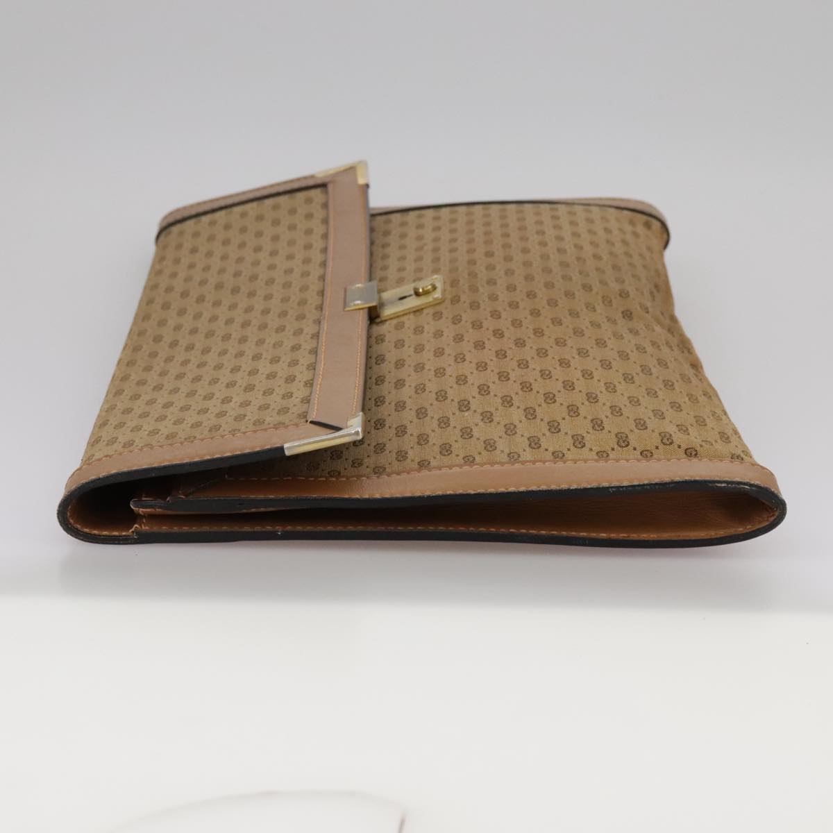 Gucci Micro Small Gg Canvas Beige Canvas Clutch Bag