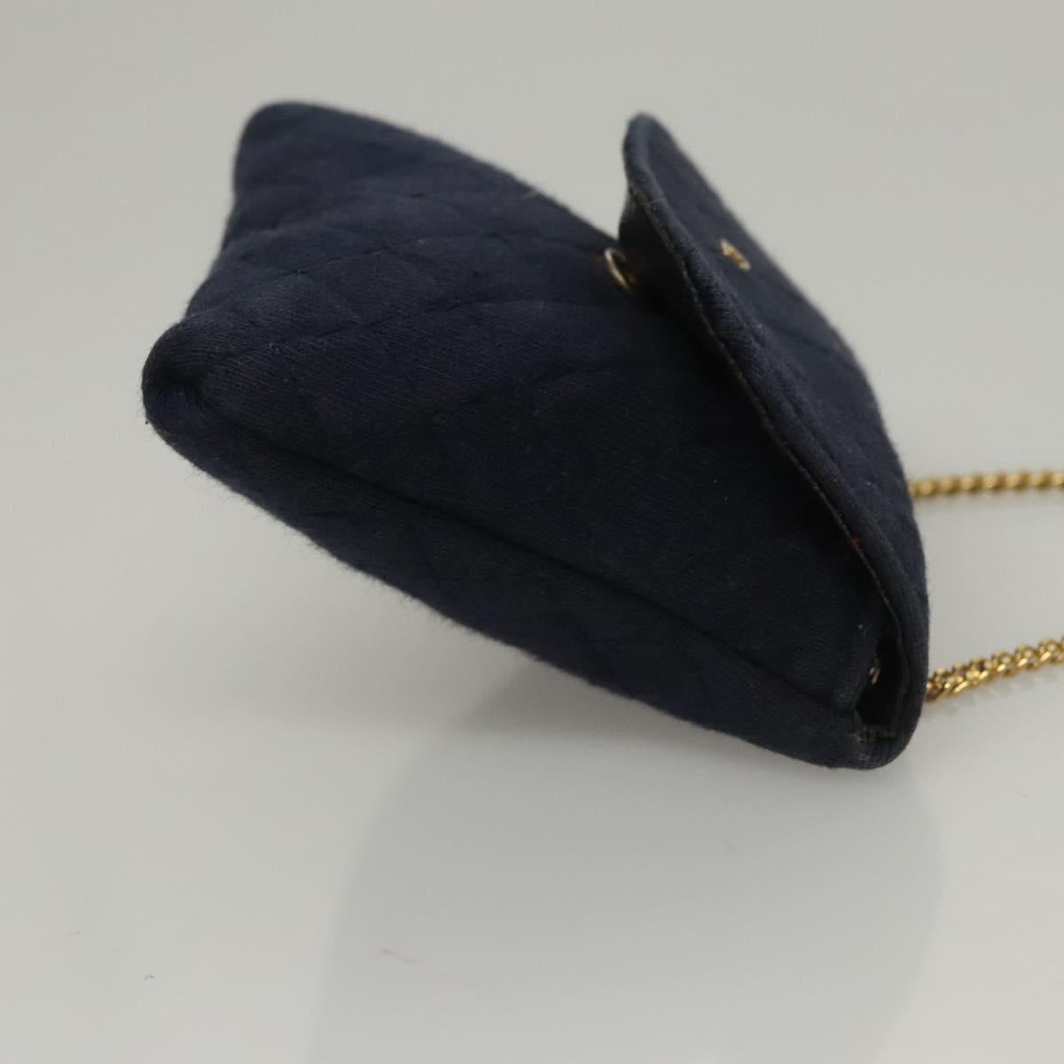 Chanel Navy Cotton Clutch Bag