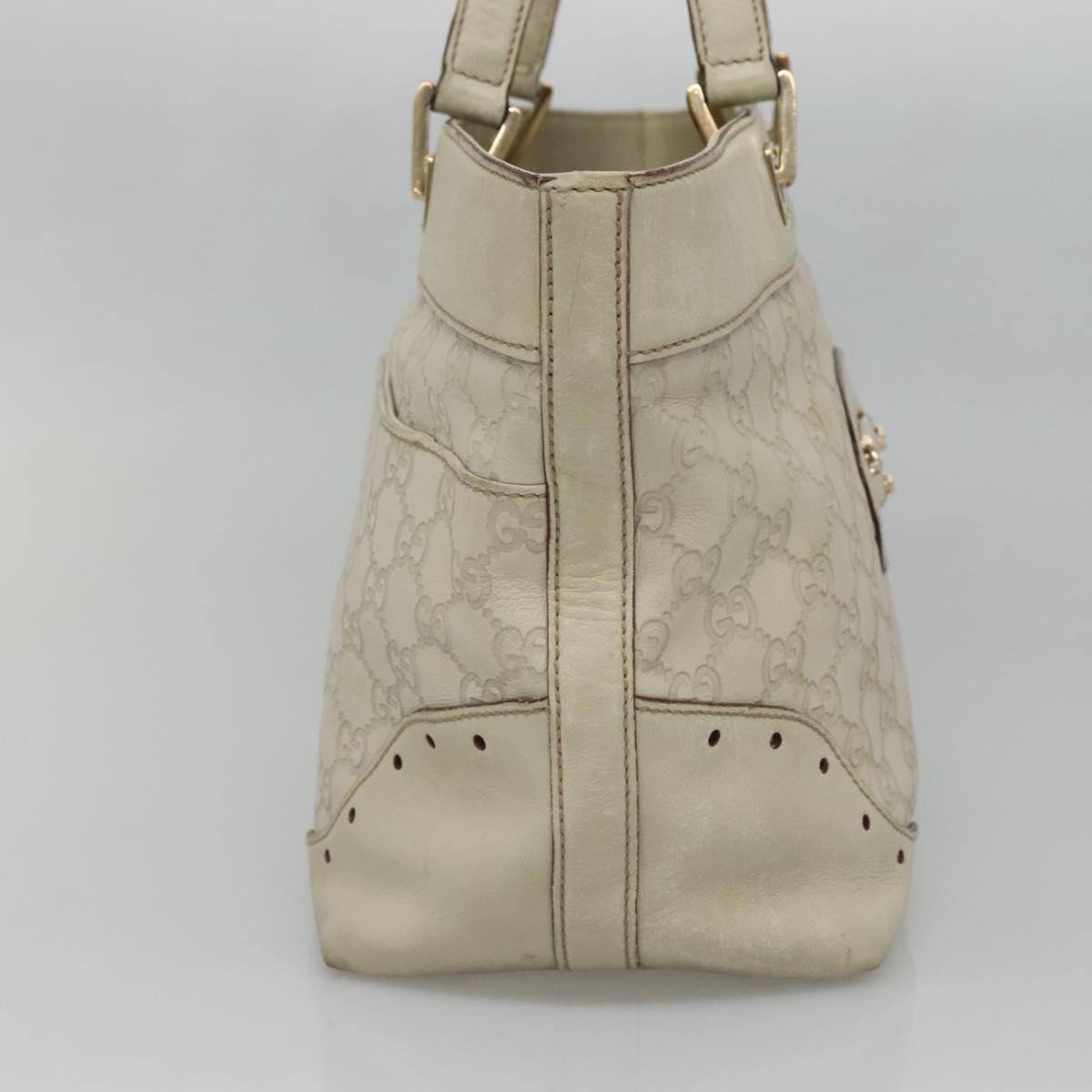 Gucci Guccissima White Canvas, Leather Tote Bag
