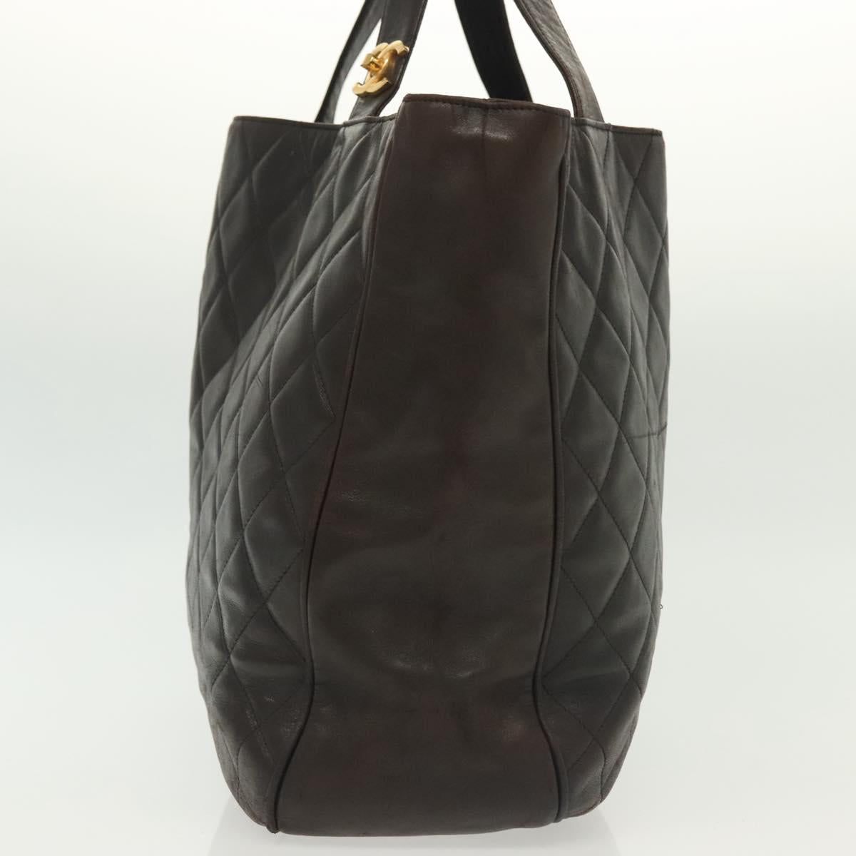 Chanel Brown,Gold Leather Tote Bag