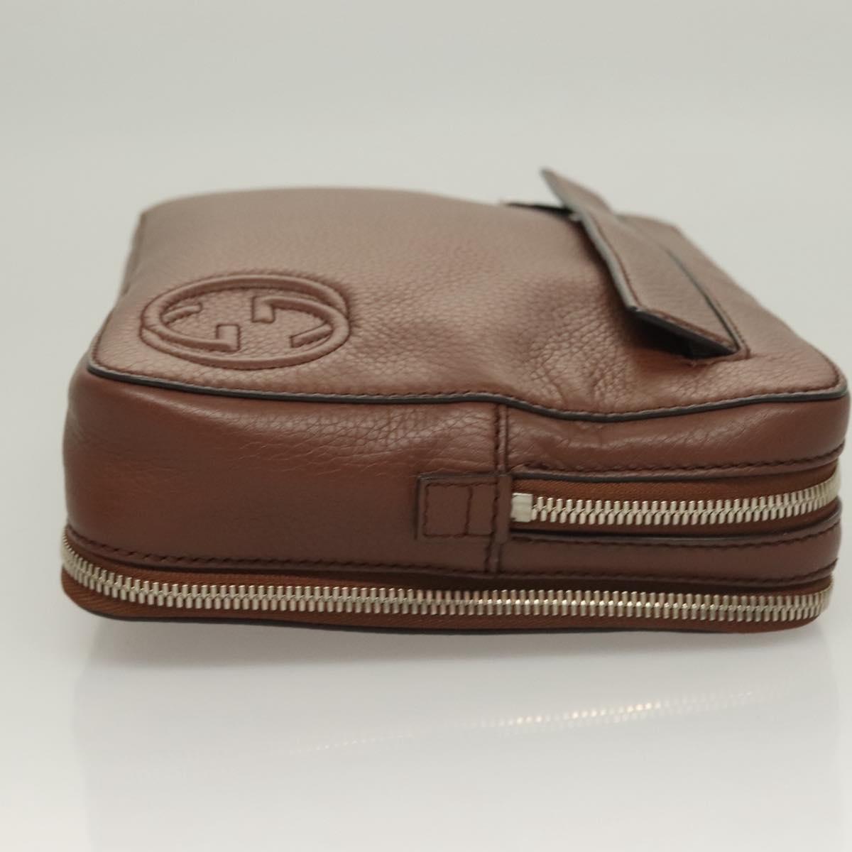 Gucci Brown Leather Clutch Bag