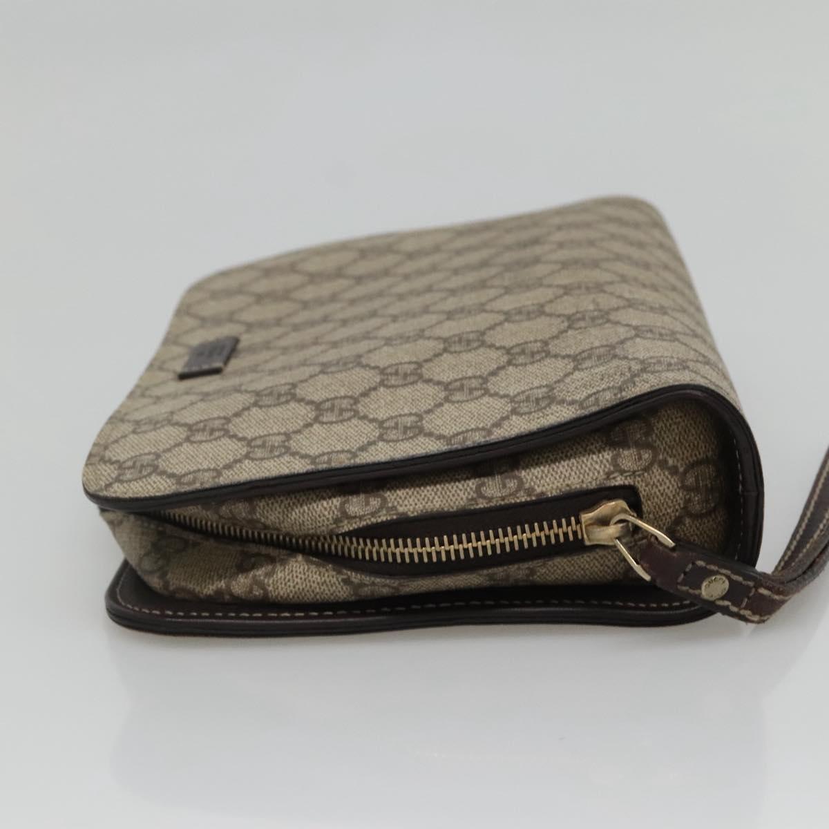 Gucci Gg Supreme Beige Canvas Clutch Bag