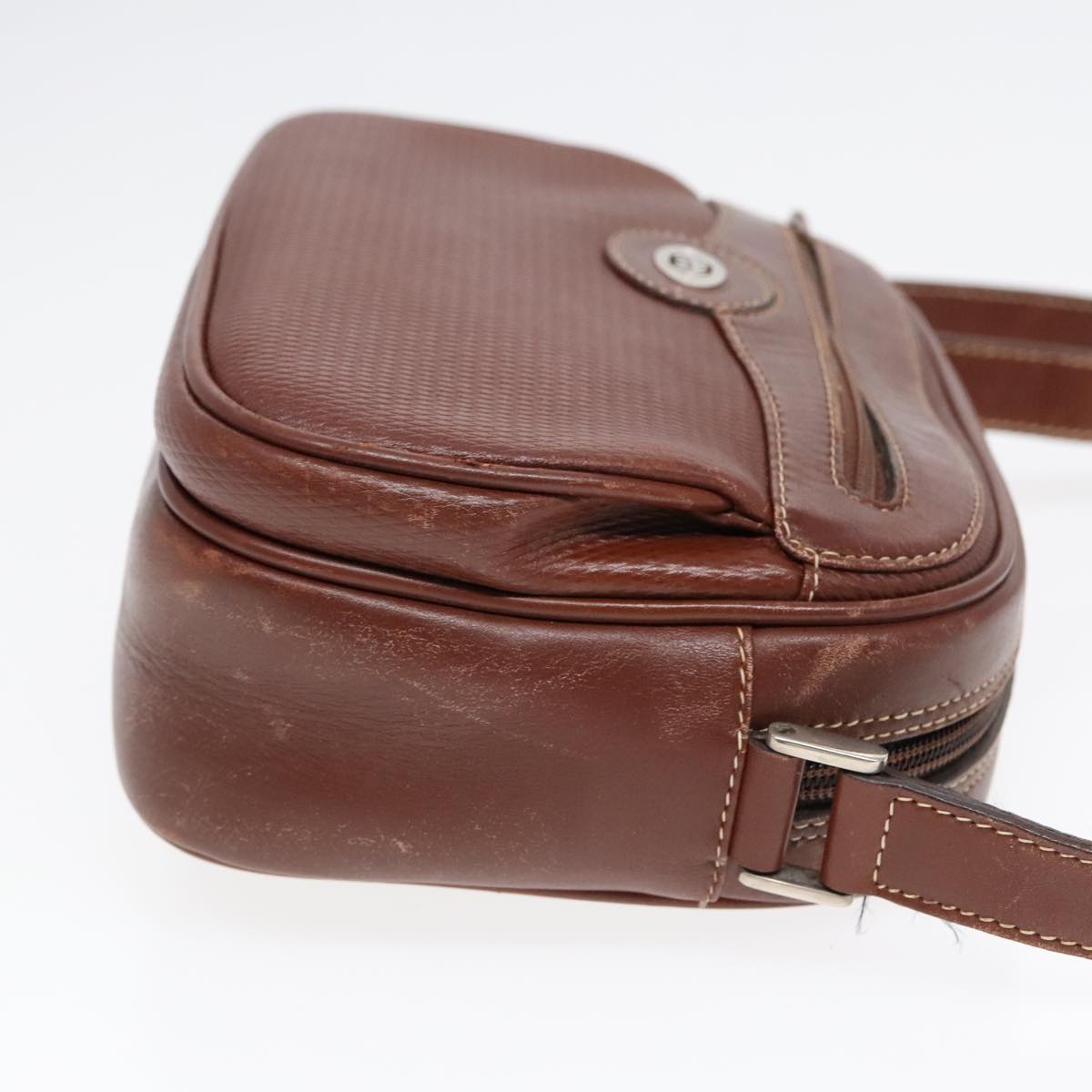 Gucci Double G Brown Leather Shoulder Bag