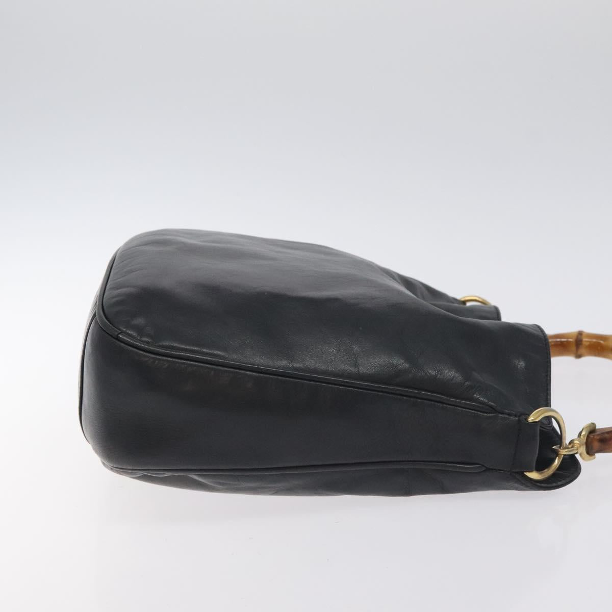 Gucci Bamboo Black Leather Handbag