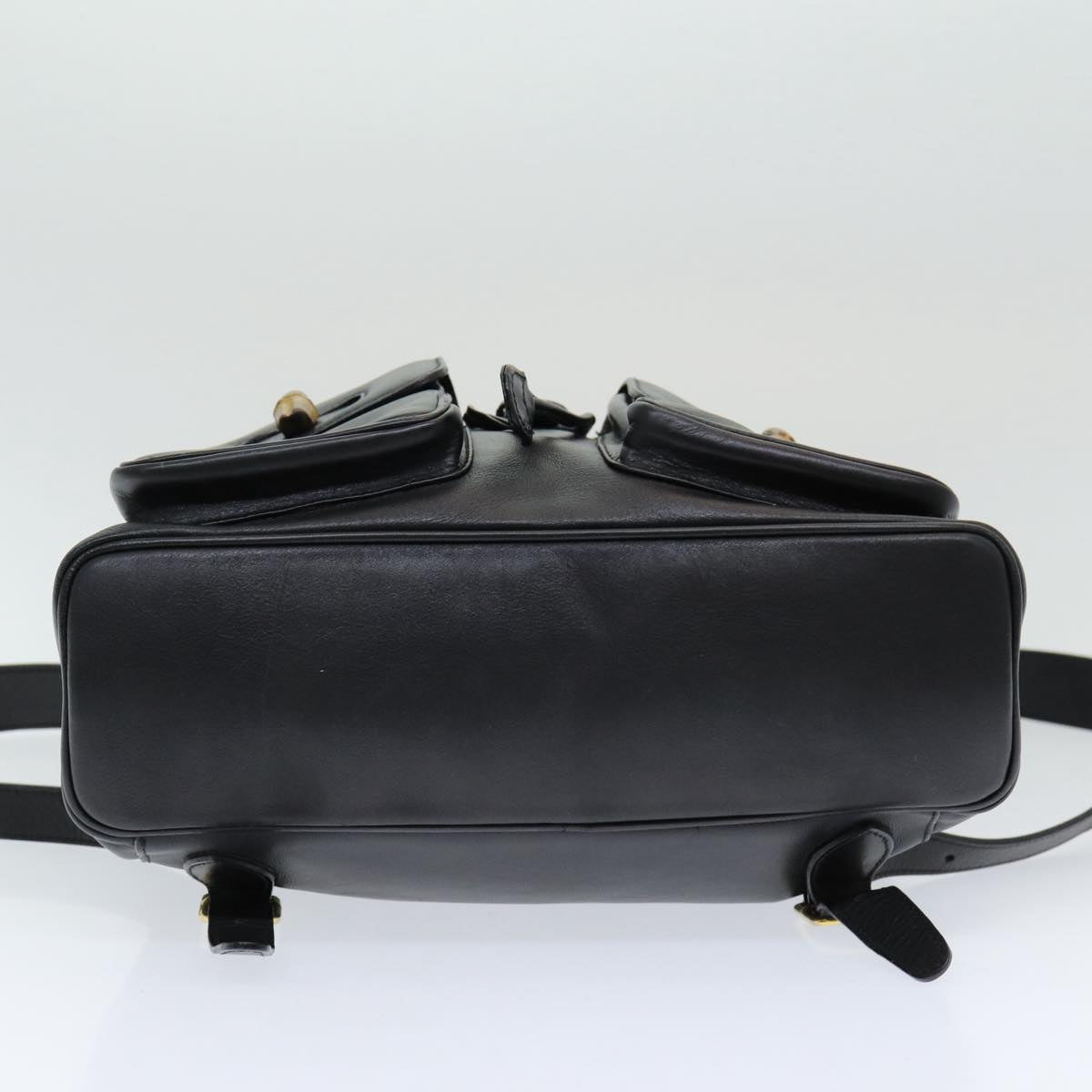 Gucci Bamboo Black Leather Backpack Bag