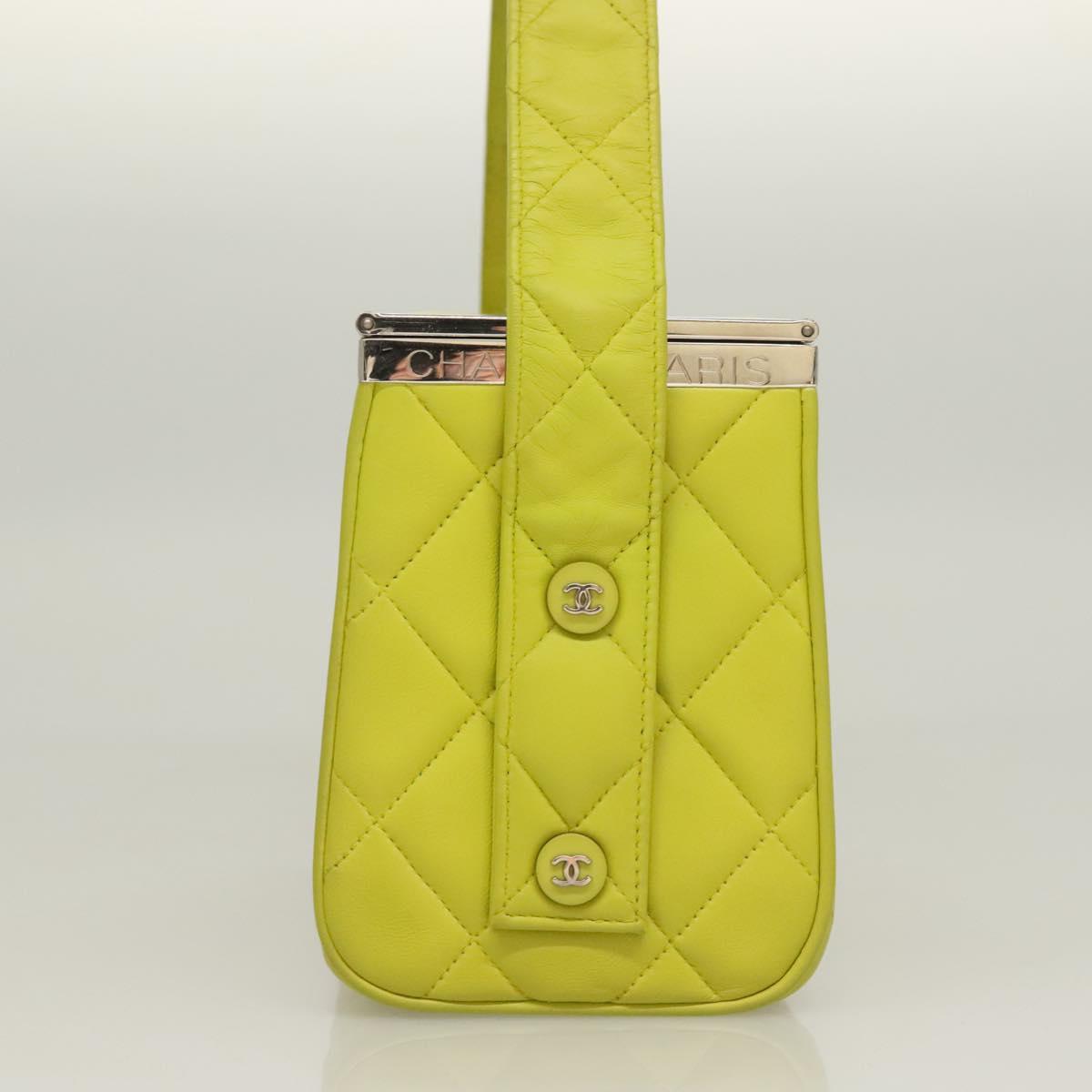 Chanel Vanity Yellow Leather Clutch Bag