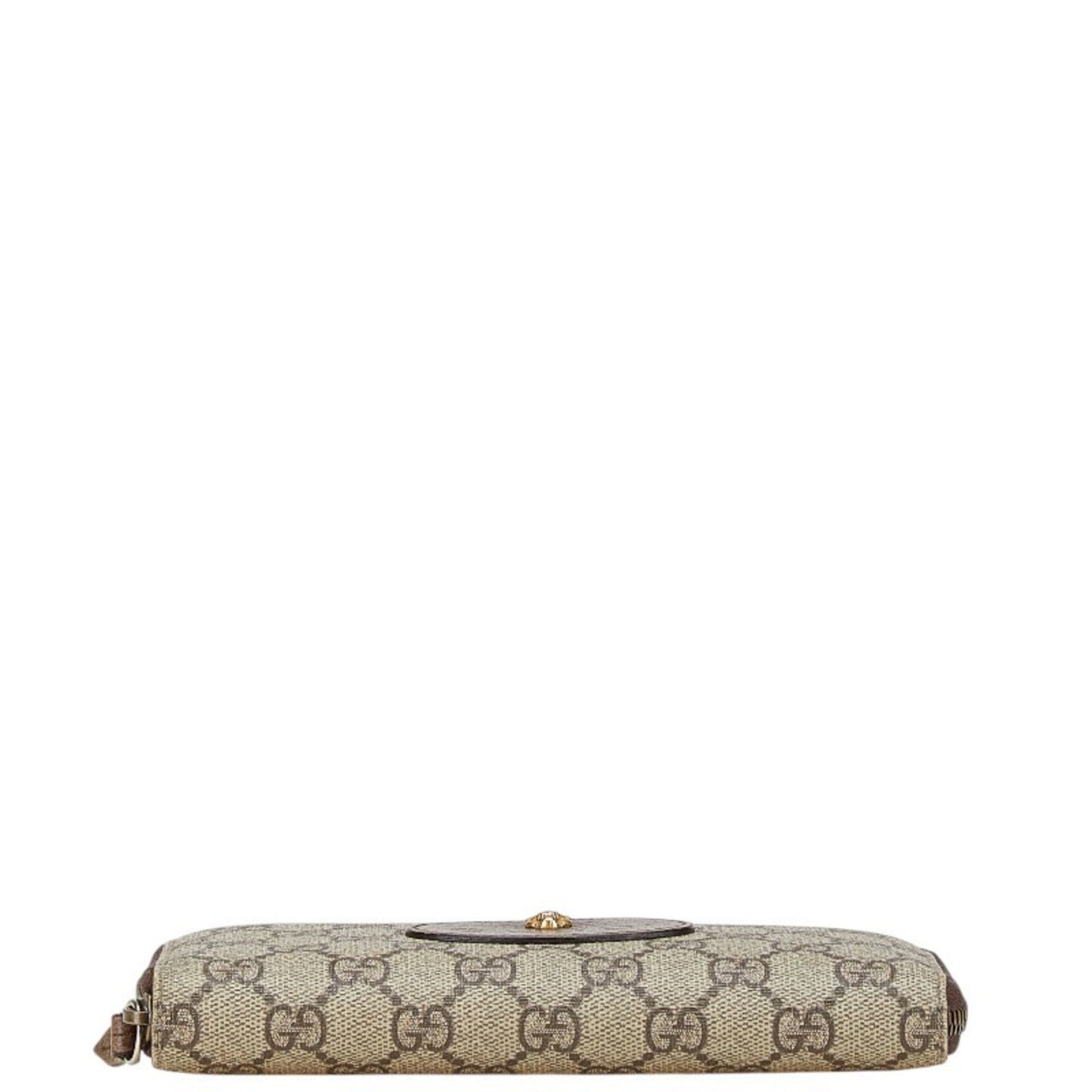 Gucci Beige Brown Pvc Leather Long Wallet (Bi-Fold)