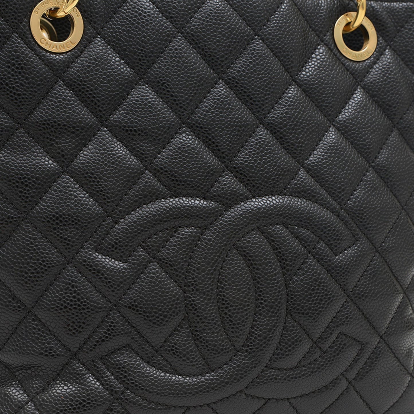 Chanel Black Grained Calfskin Tote Bag