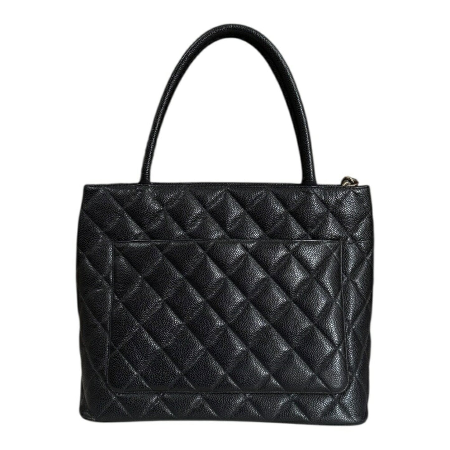 Chanel Matelasse Black Grained Calfskin Tote Bag
