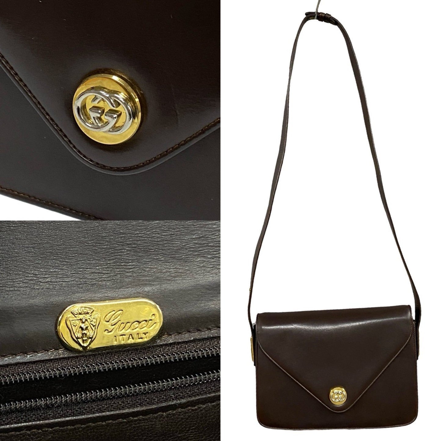 Gucci Brown Leather Handbag Shoulder Bag