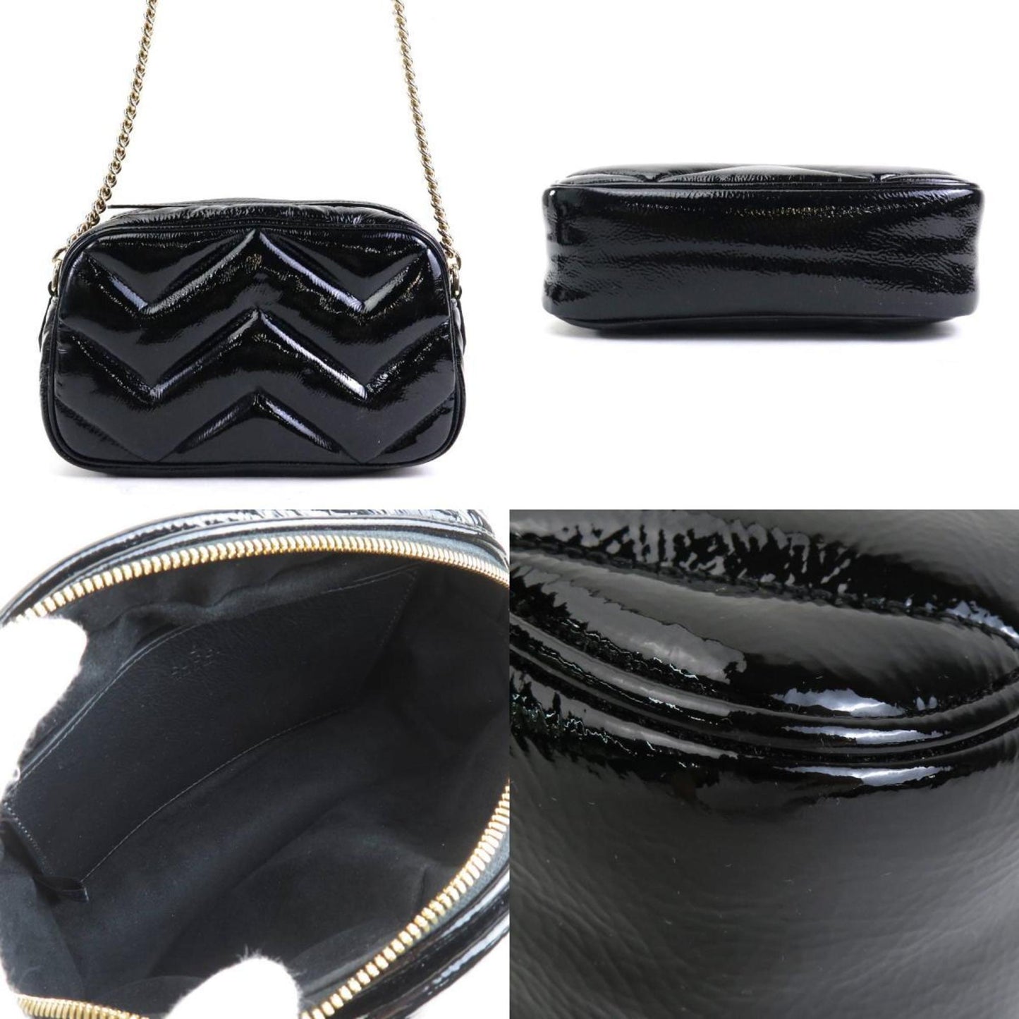 Gucci Black Patent Leather Shoulder Bag
