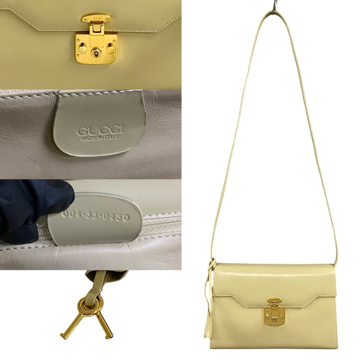 Gucci White Leather Shoulder Bag