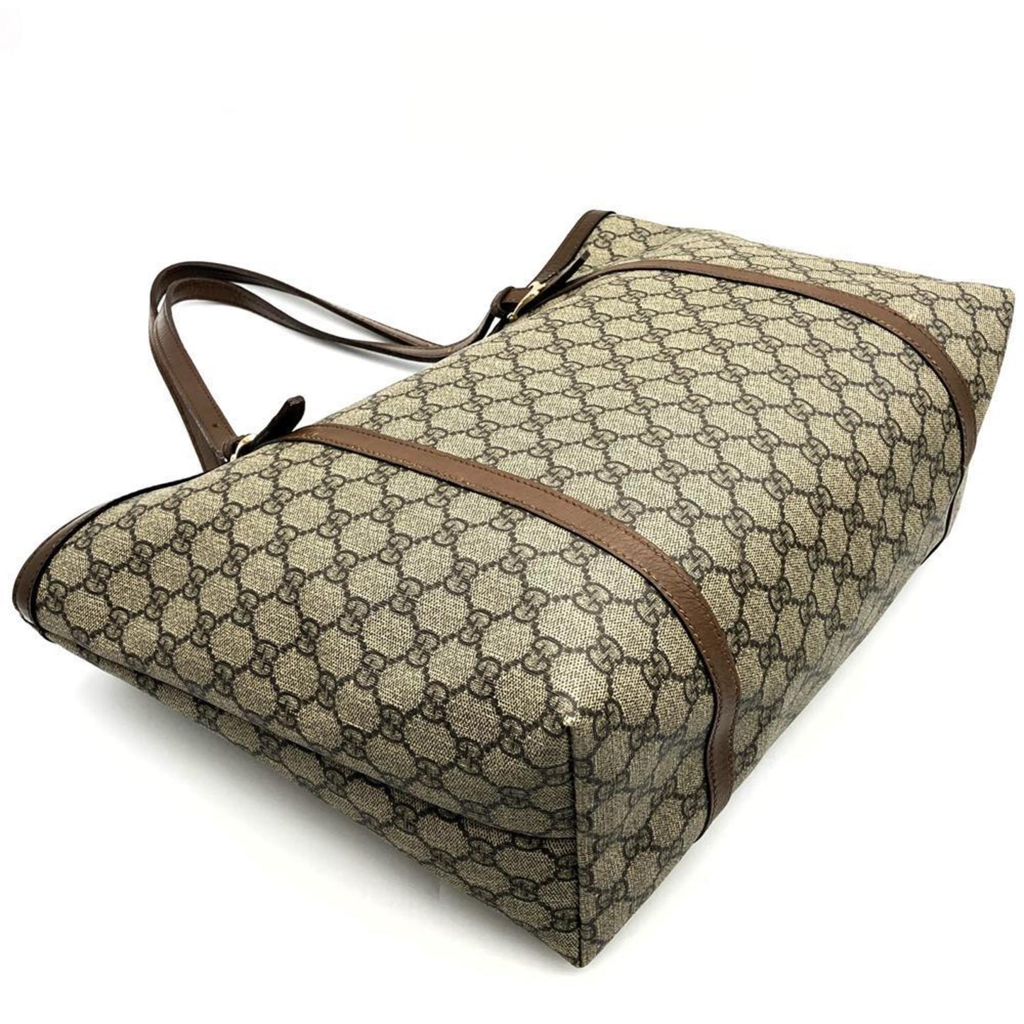 Gucci Brown Gg Supreme Leather Tote Bag