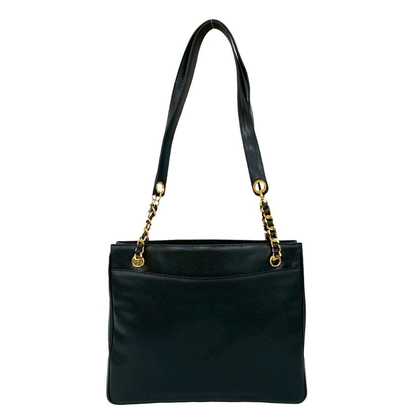 Chanel Black Grained Calfskin Handbag Tote Bag