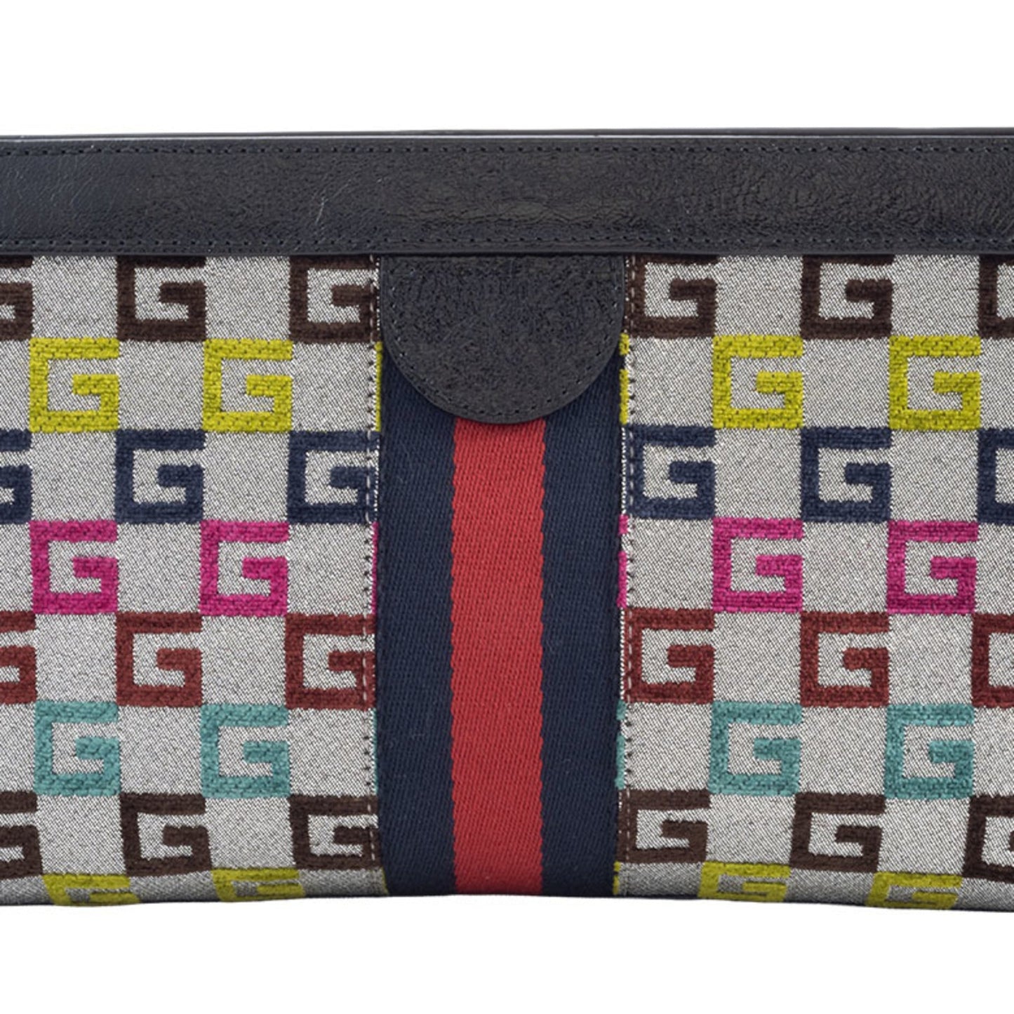 Gucci Multi-Color Canvas Leather Shoulder Bag