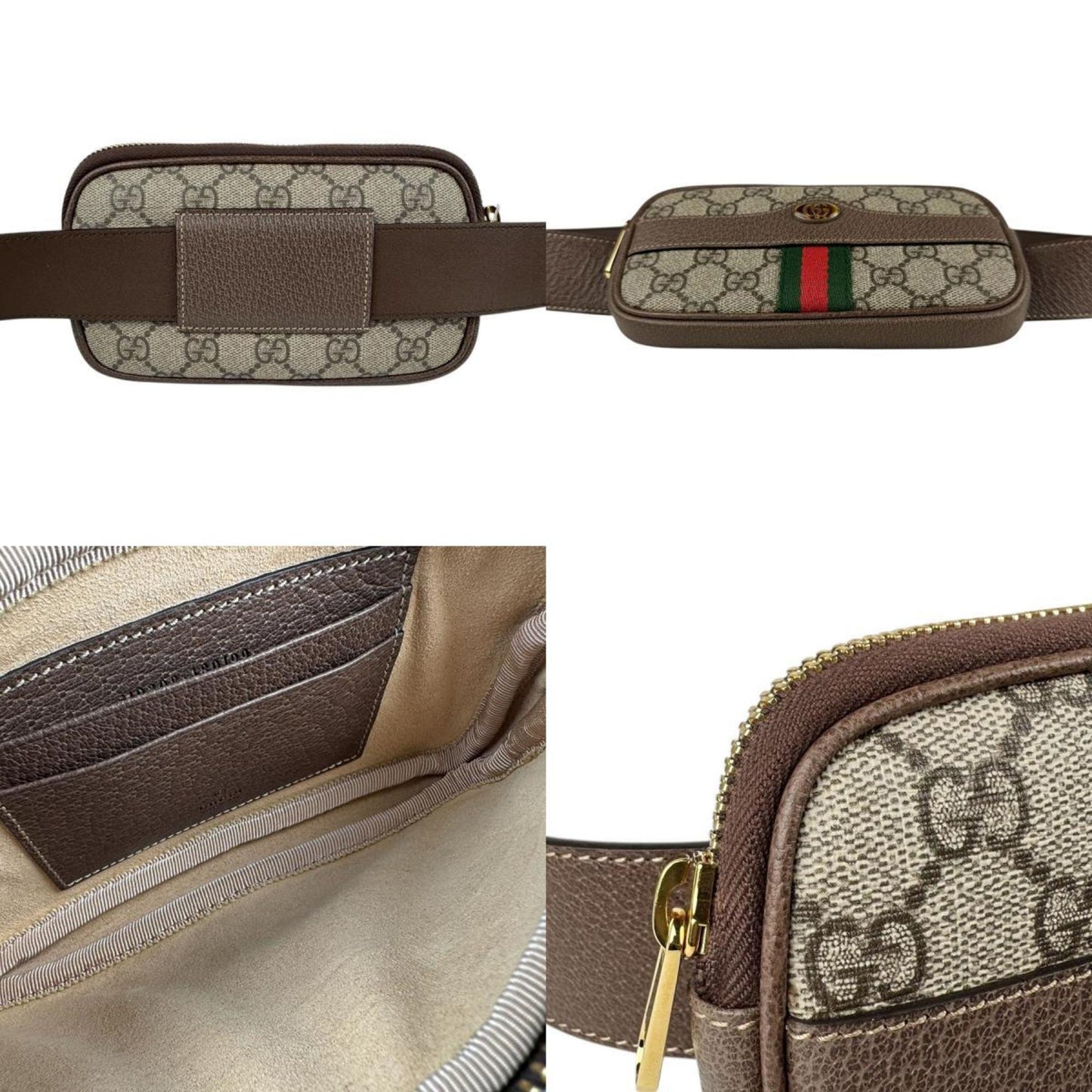 Gucci Brown Gg Supreme Leather Fanny Pack