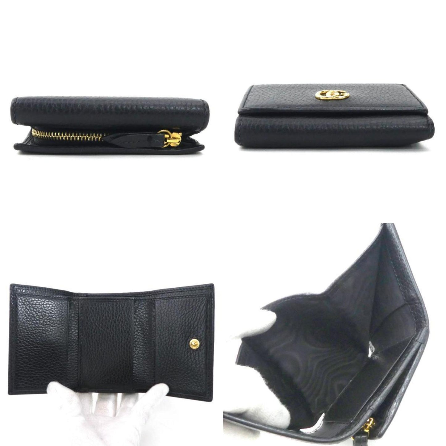 Gucci Black Leather Wallet (Tri-Fold)