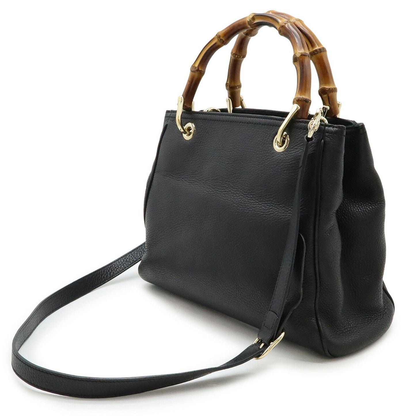 Gucci Black Bamboo Handbag Shoulder Bag Tote Bag