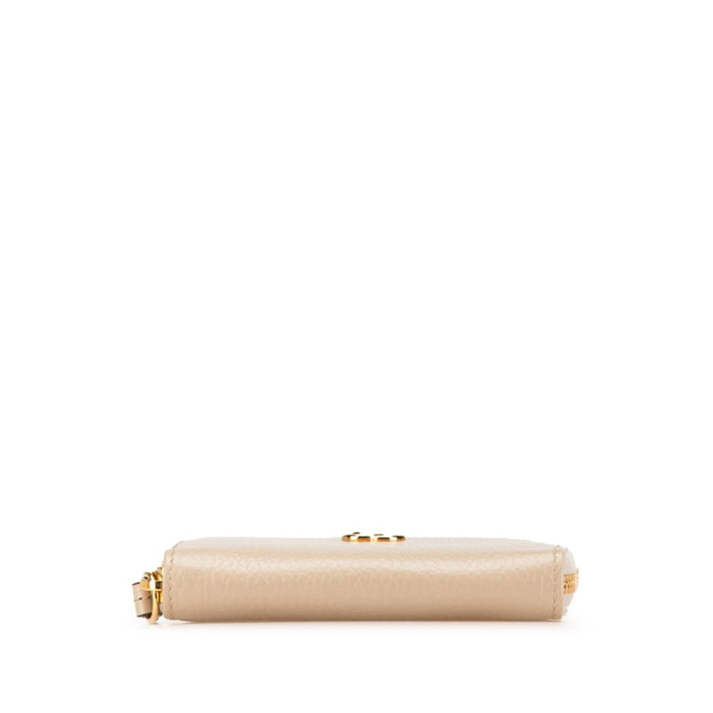 Gucci Gold Beige Leather Coin Purse/Coin Case