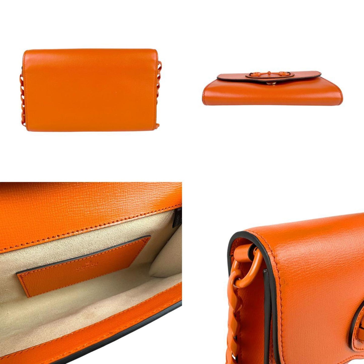 Gucci Orange Leather Shoulder Bag