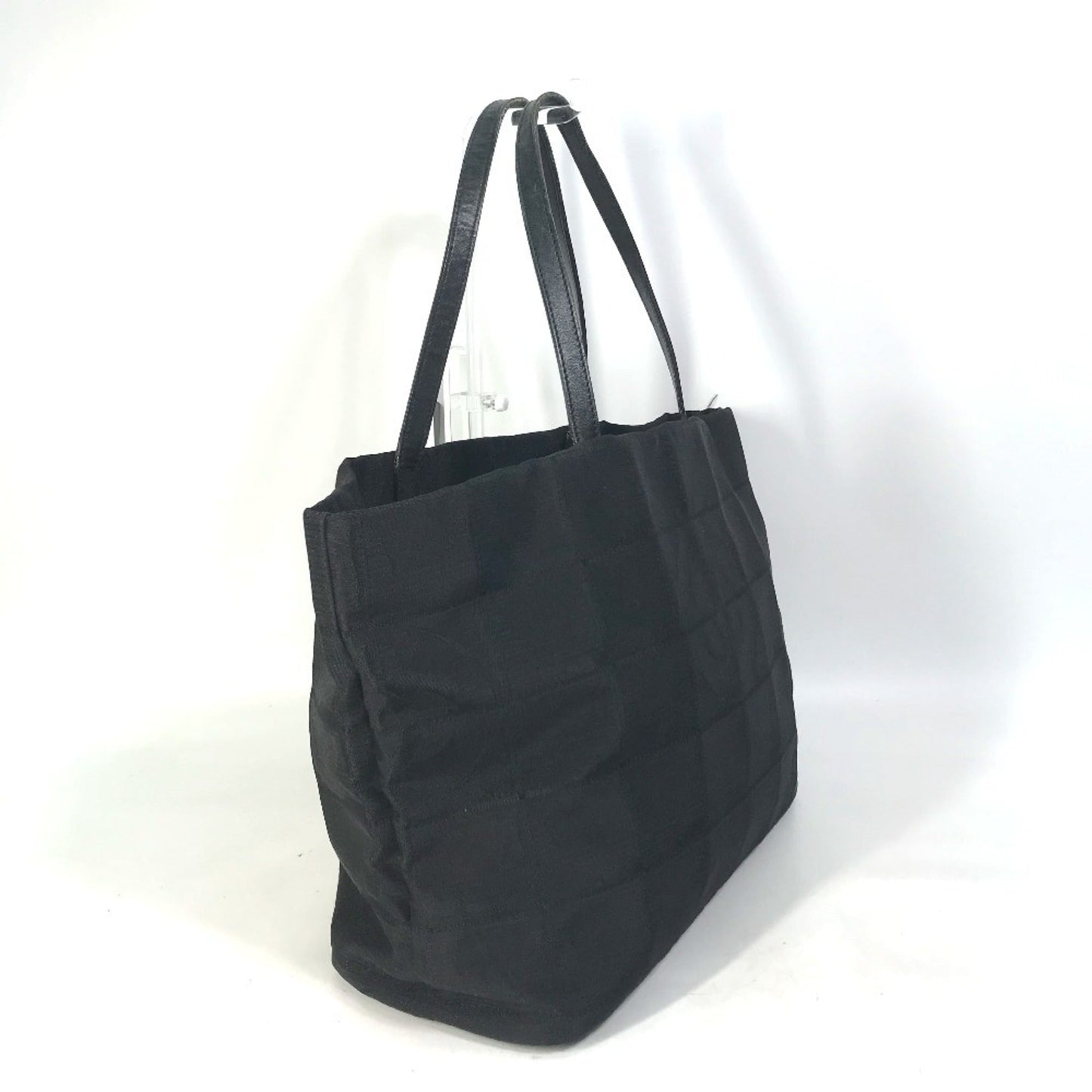 Chanel New Travel Line Black Nylon Leather Handbag Shoulder Bag Tote Bag