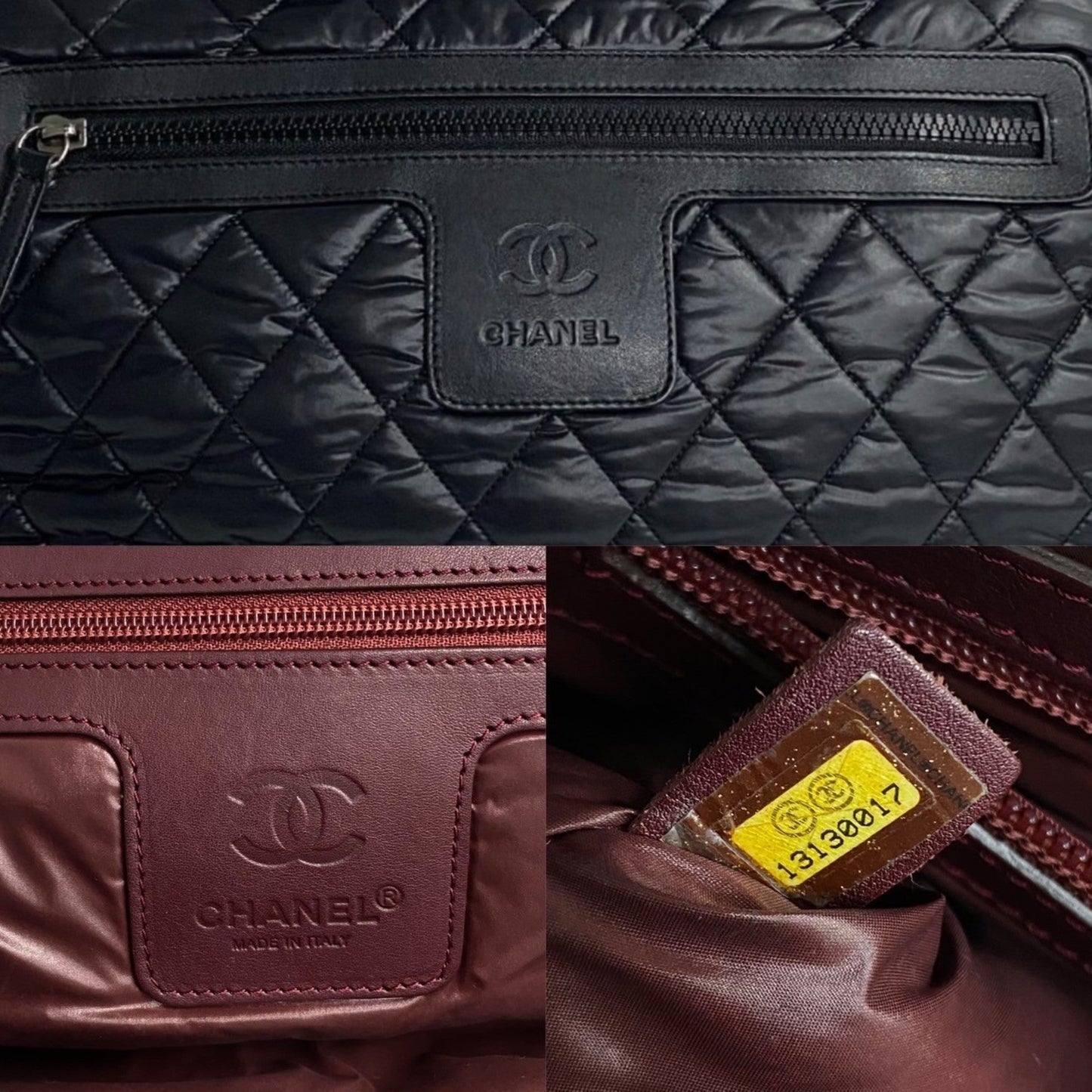 Chanel Black Nylon Handbag Tote Bag