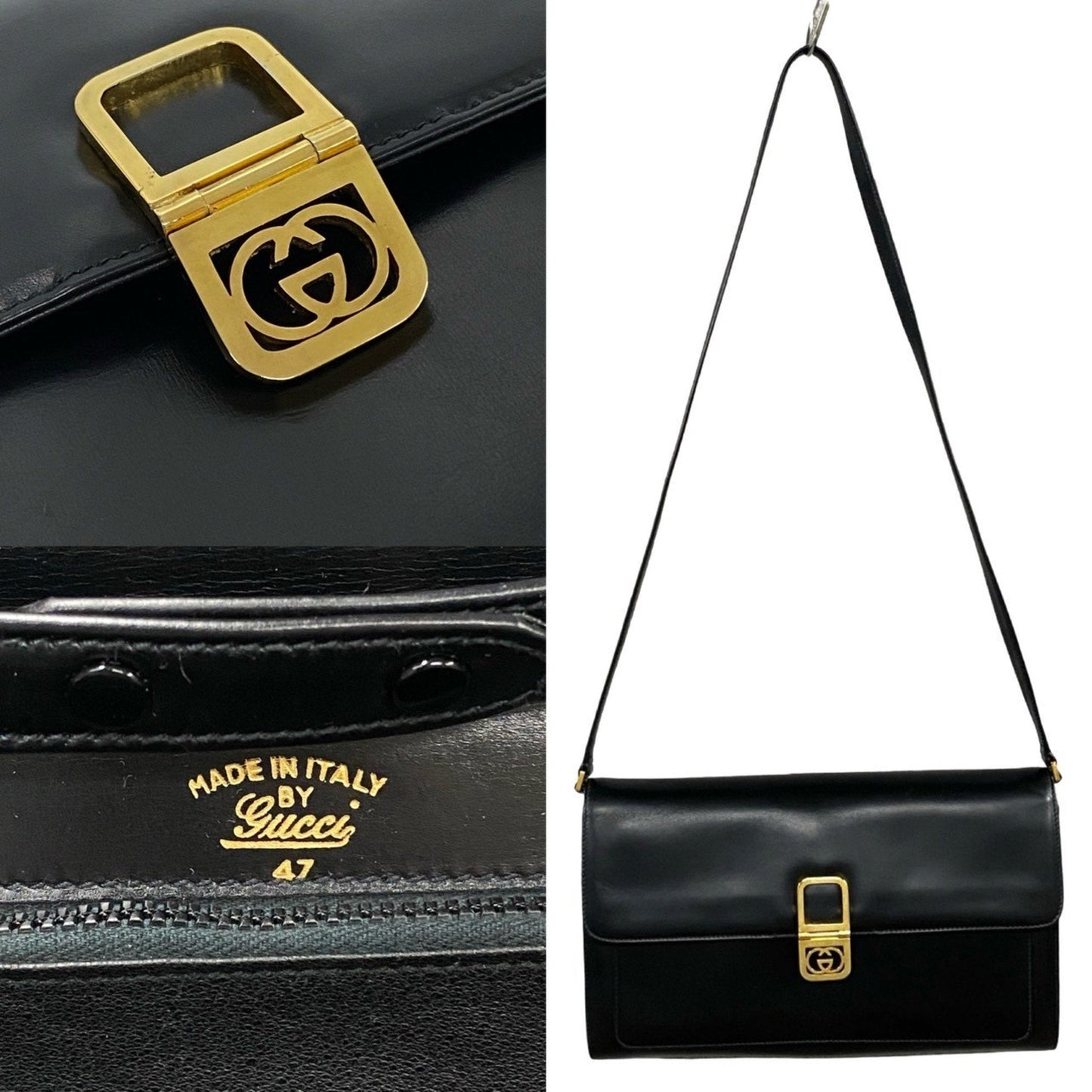 Gucci Black Leather Shoulder Bag