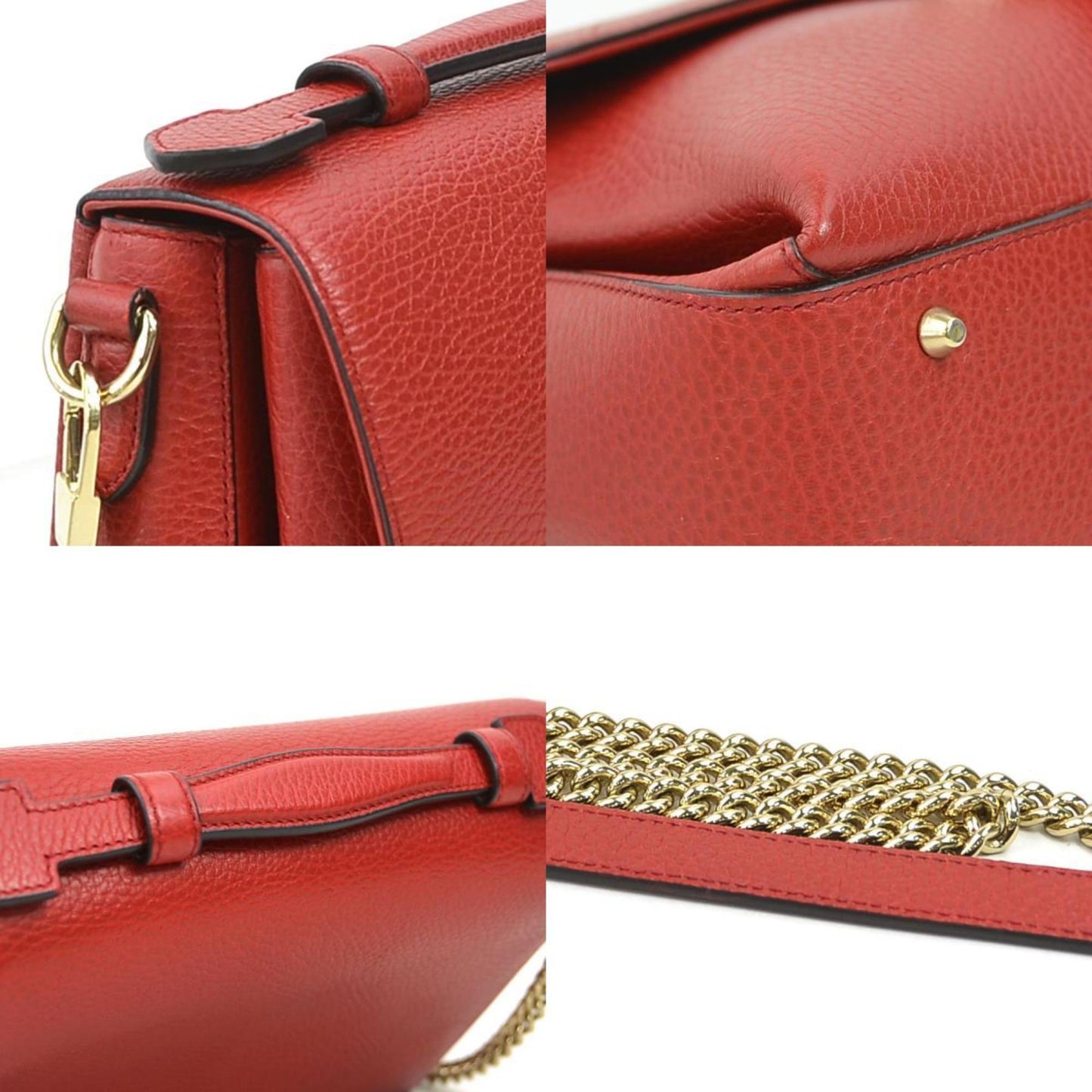 Gucci Red Color Leather Shoulder Bag