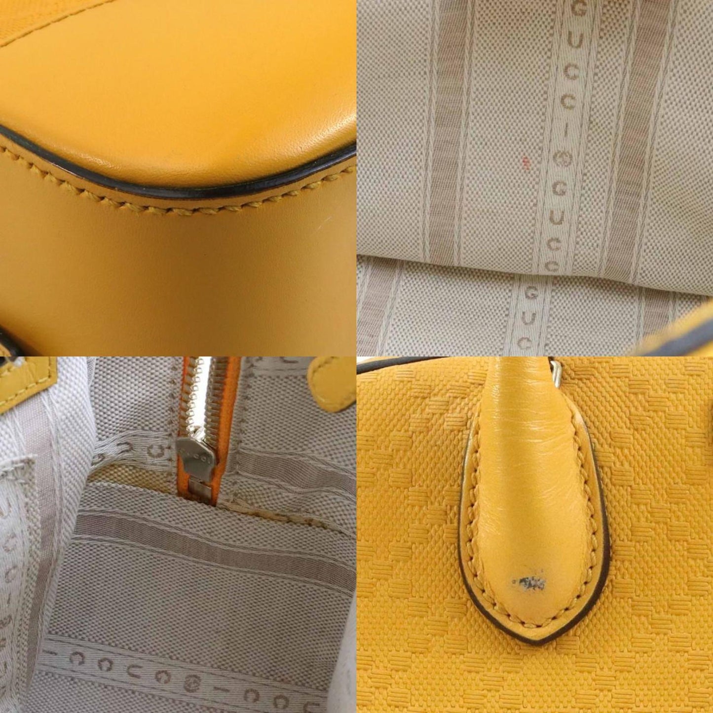 Gucci Yellow Leather Handbag Shoulder Bag