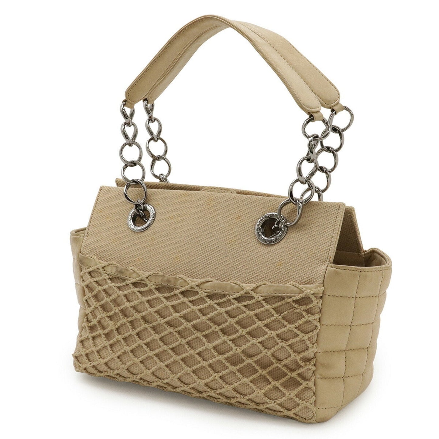 Chanel Beige Canvas Leather Beach Bag Tote Bag