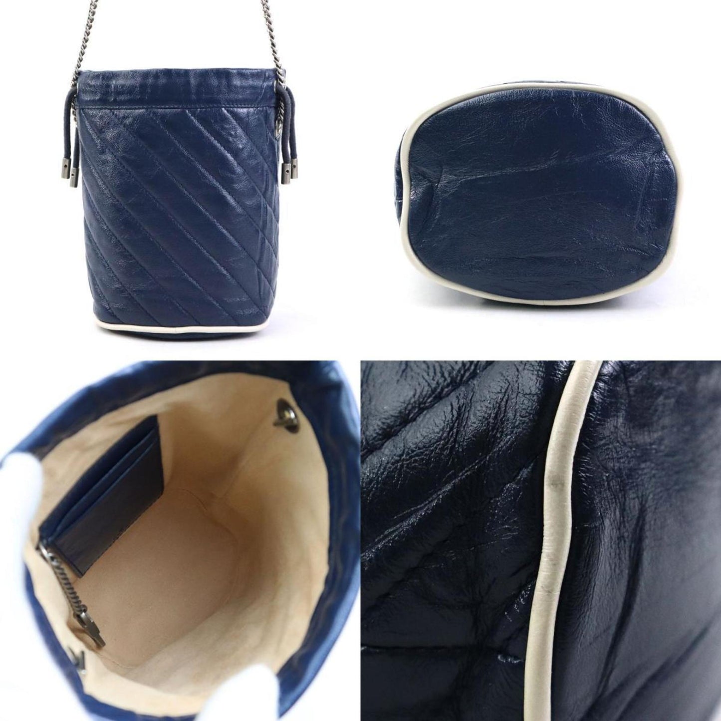 Gucci Navy Leather Shoulder Bag