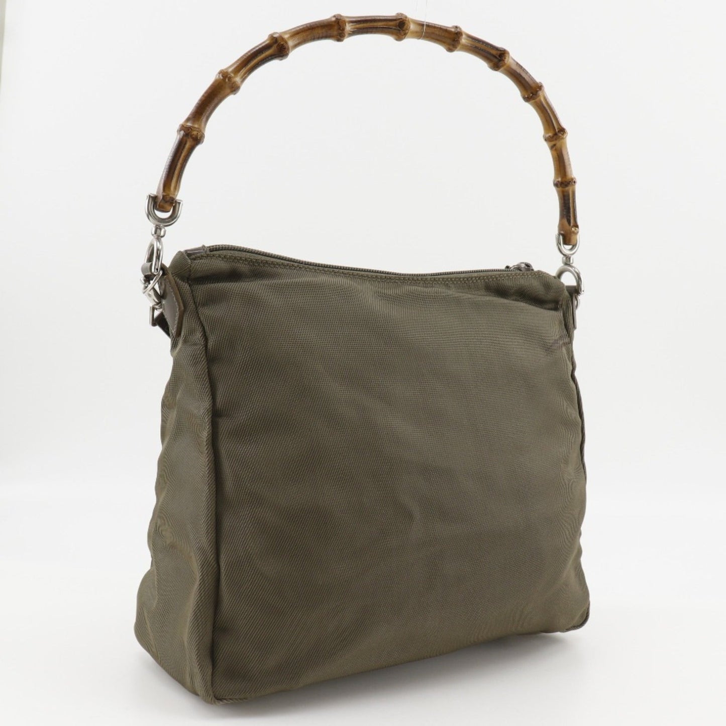 Gucci Khaki Nylon Canvas Shoulder Bag