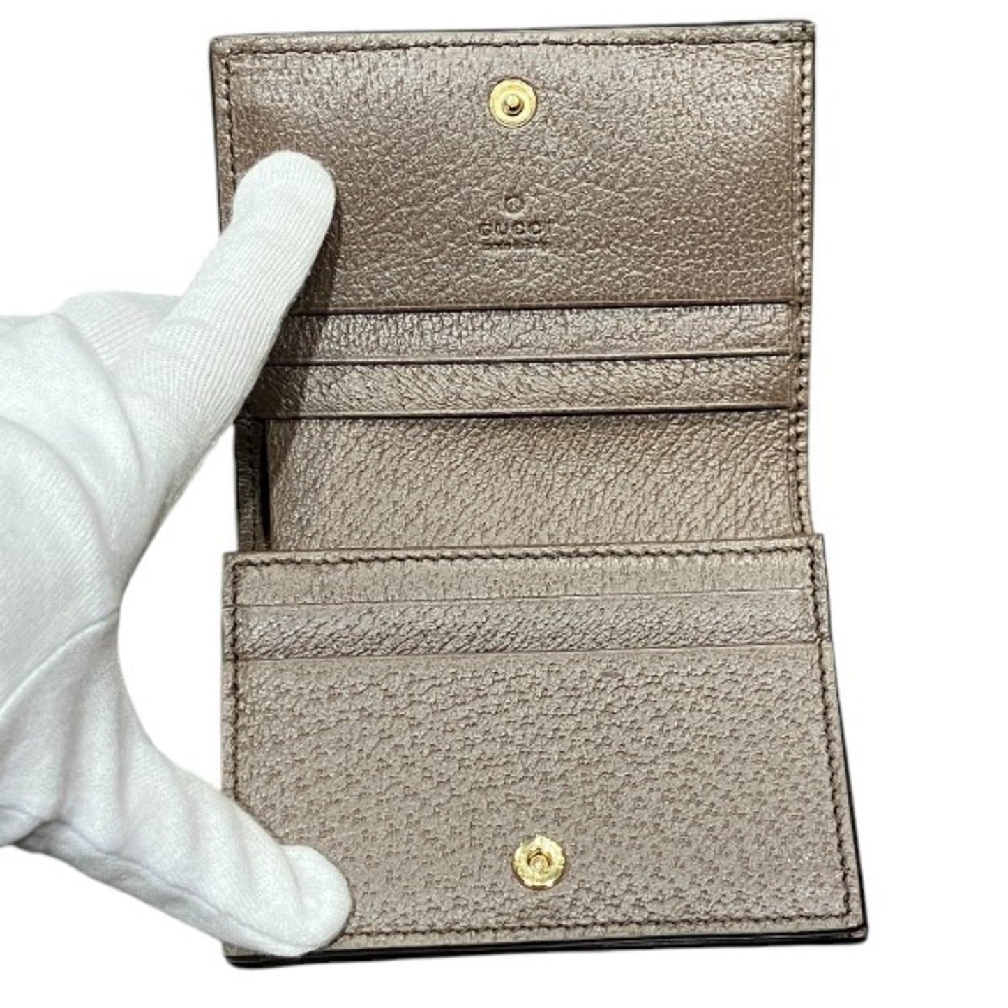 Gucci Beige Brown Gg Supreme Leather Wallet (Bi-Fold)