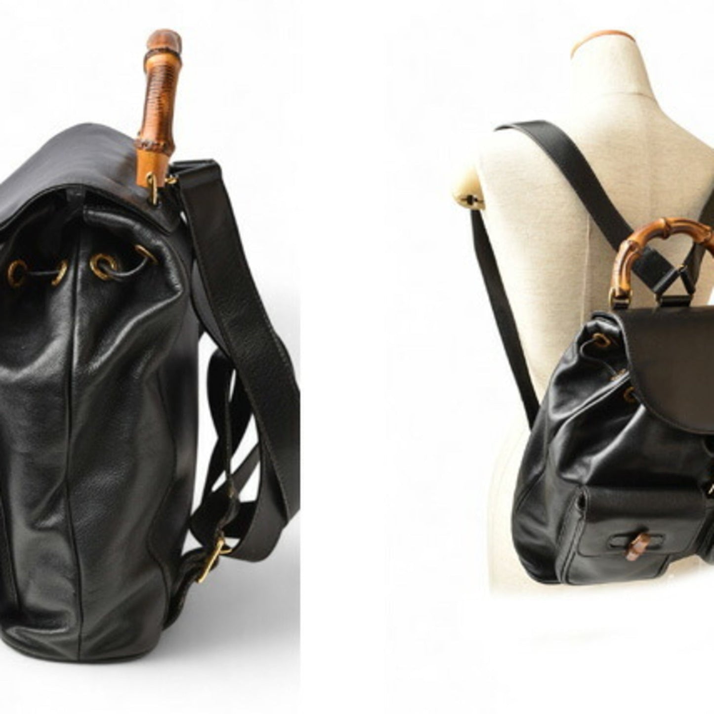 Gucci Black Leather Backpack