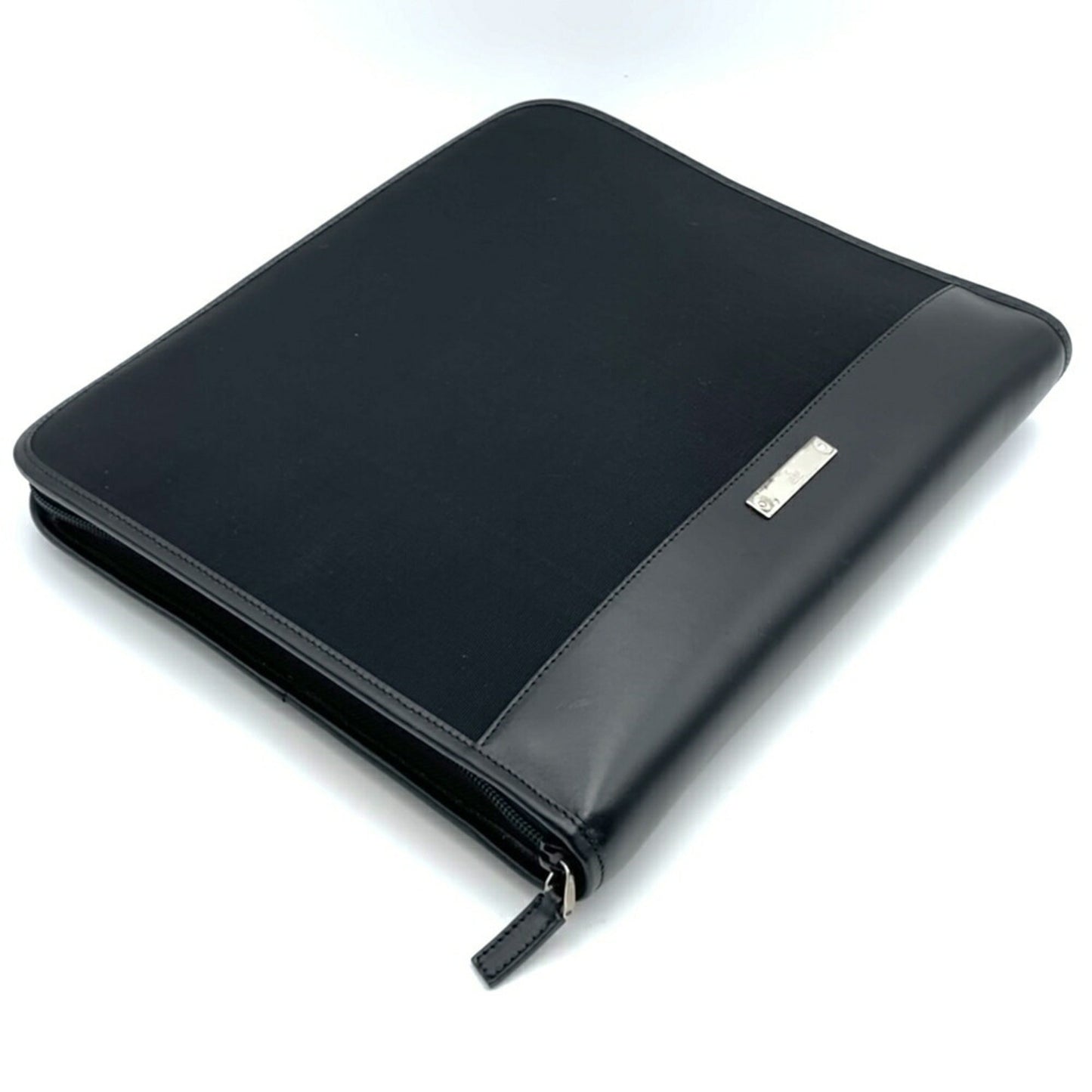 Gucci Black Nylon Leather Clutch Bag