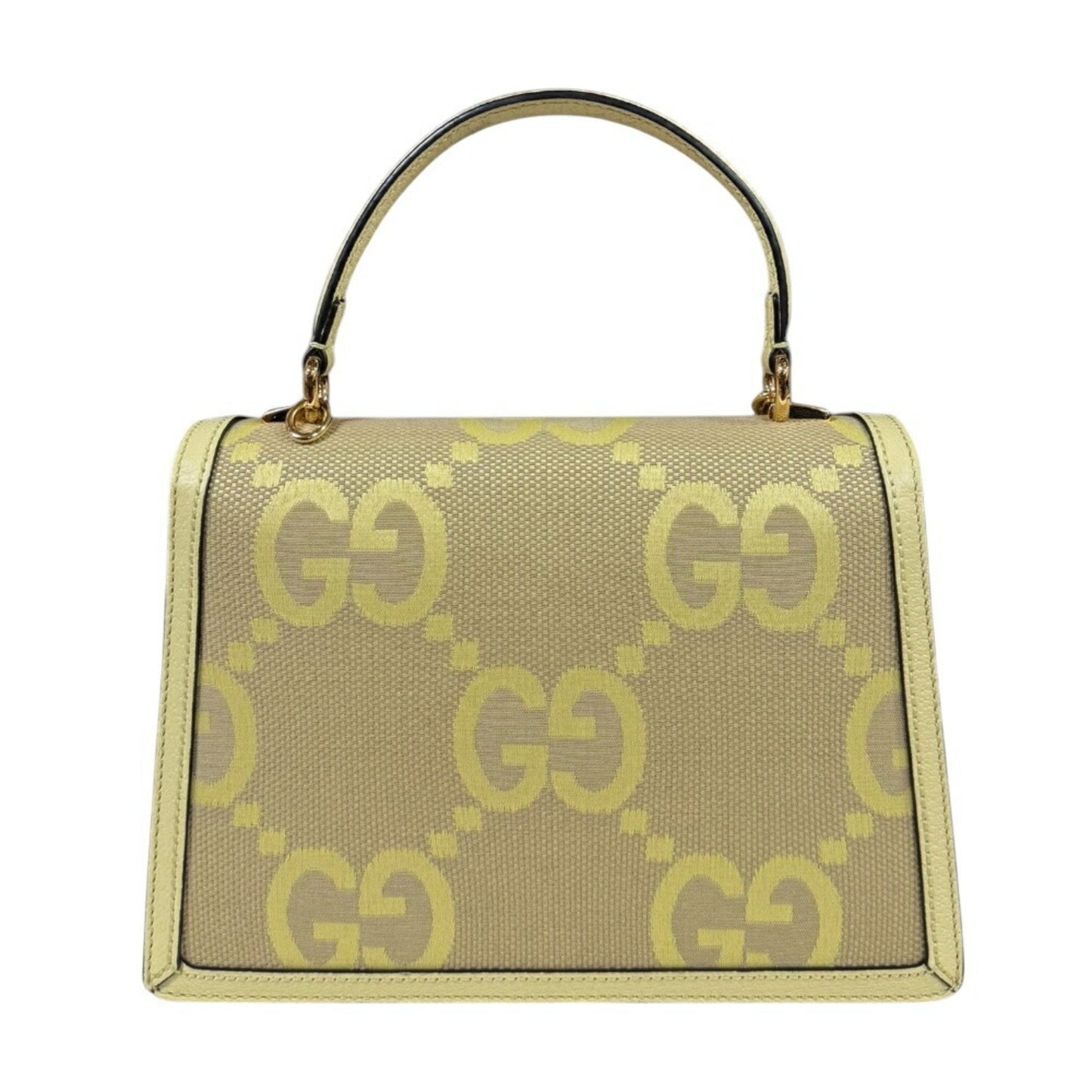 Gucci Yellow Canvas Leather Handbag Shoulder Bag