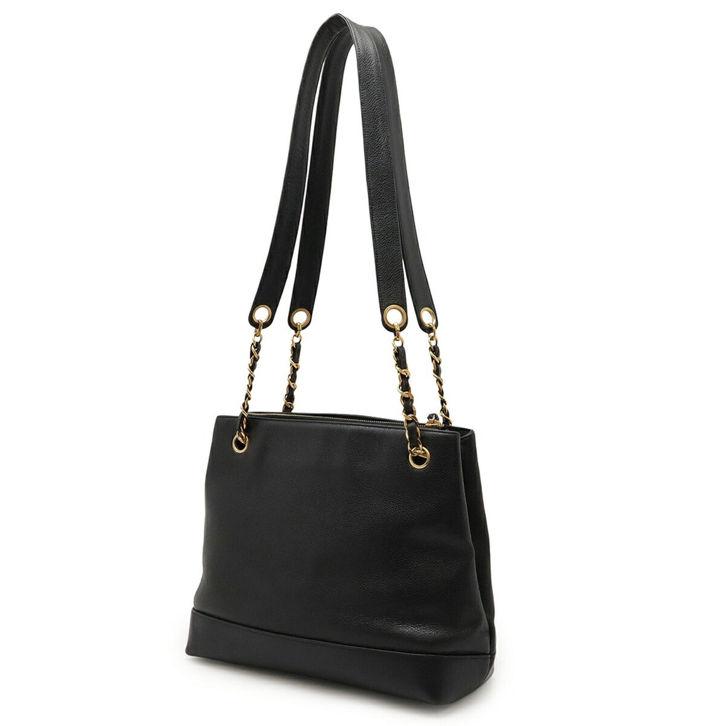 Chanel Black Grained Calfskin Shoulder Bag Tote Bag