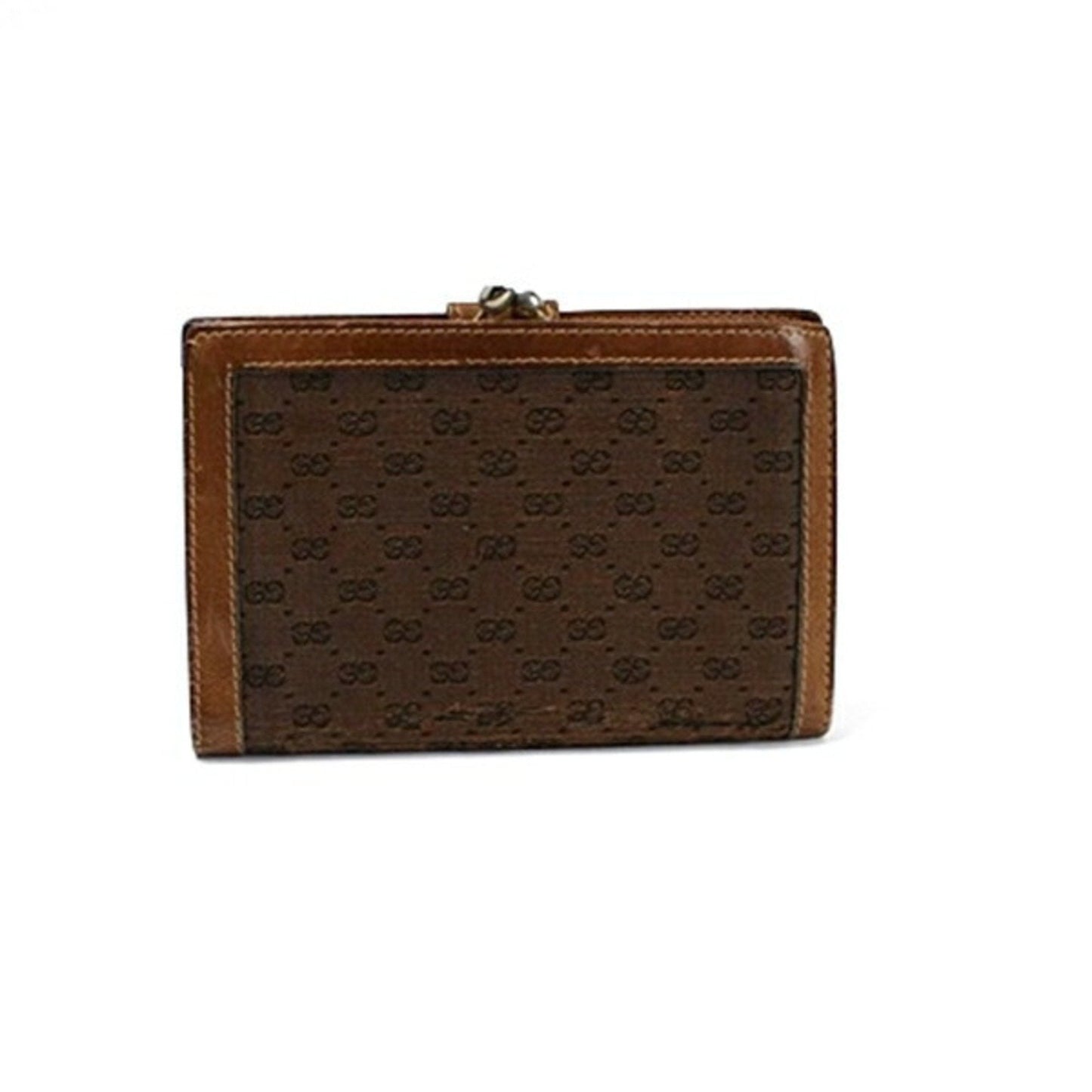 Gucci Brown Canvas Leather Wallet (Bi-Fold)