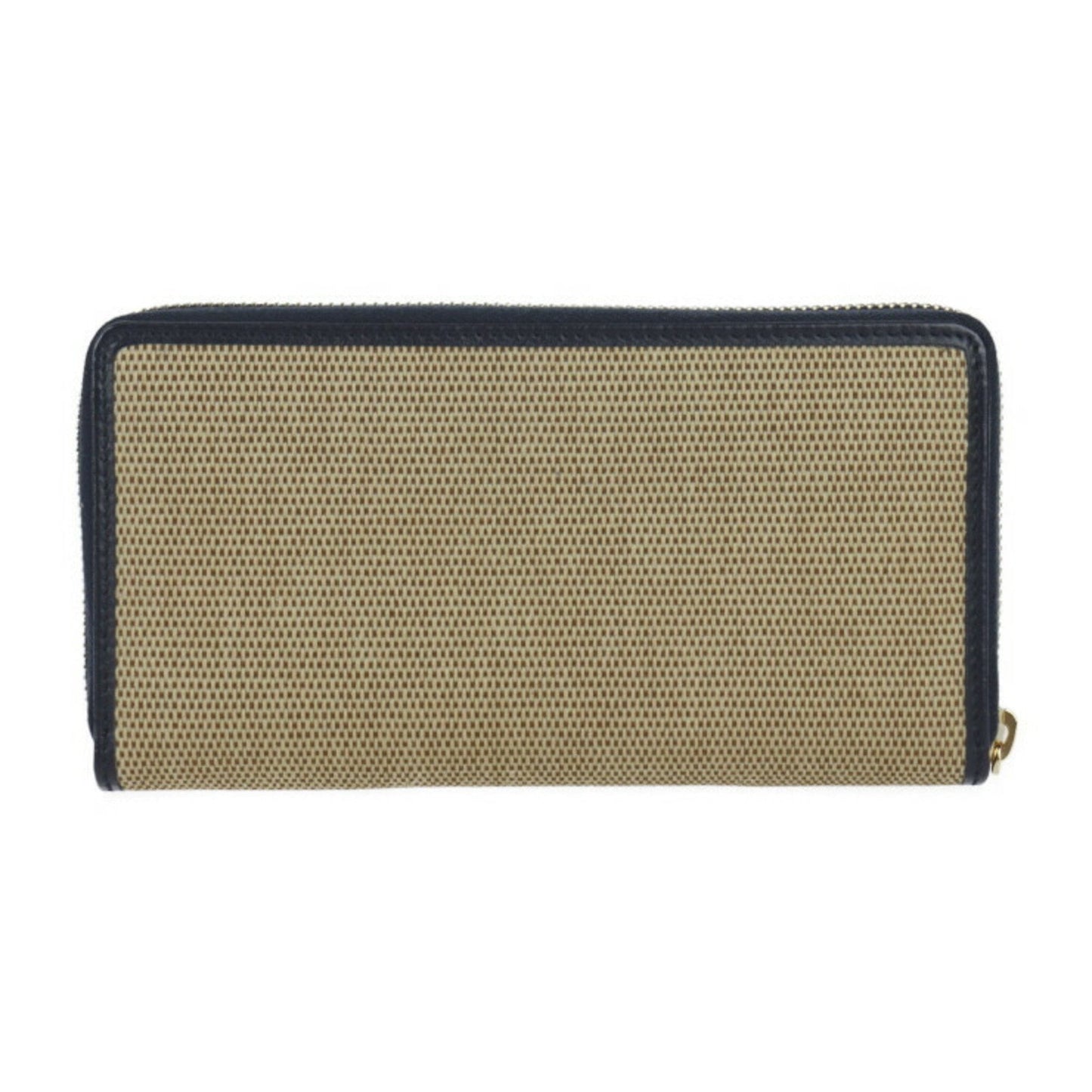 Gucci Beige Black Canvas Leather Long Wallet (Bi-Fold)