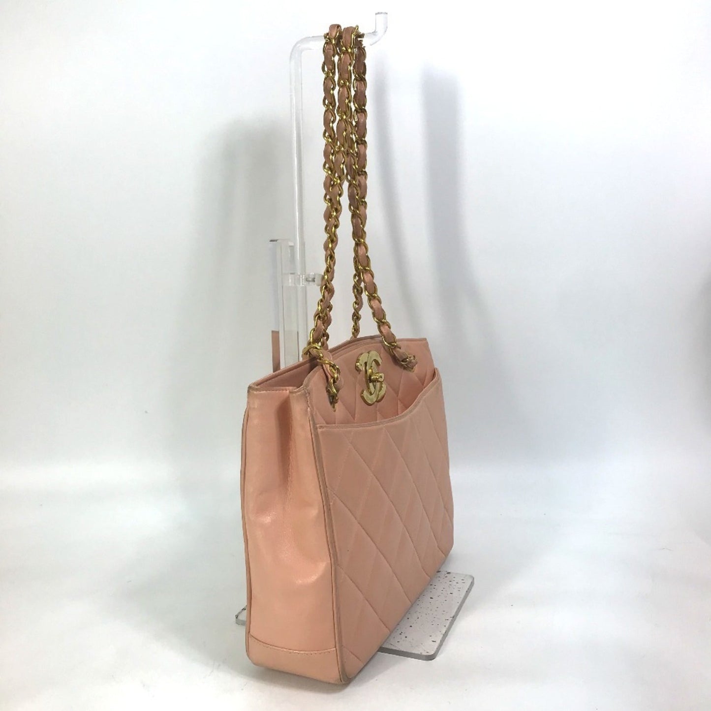 Chanel Pink Leather Shoulder Bag Tote Bag