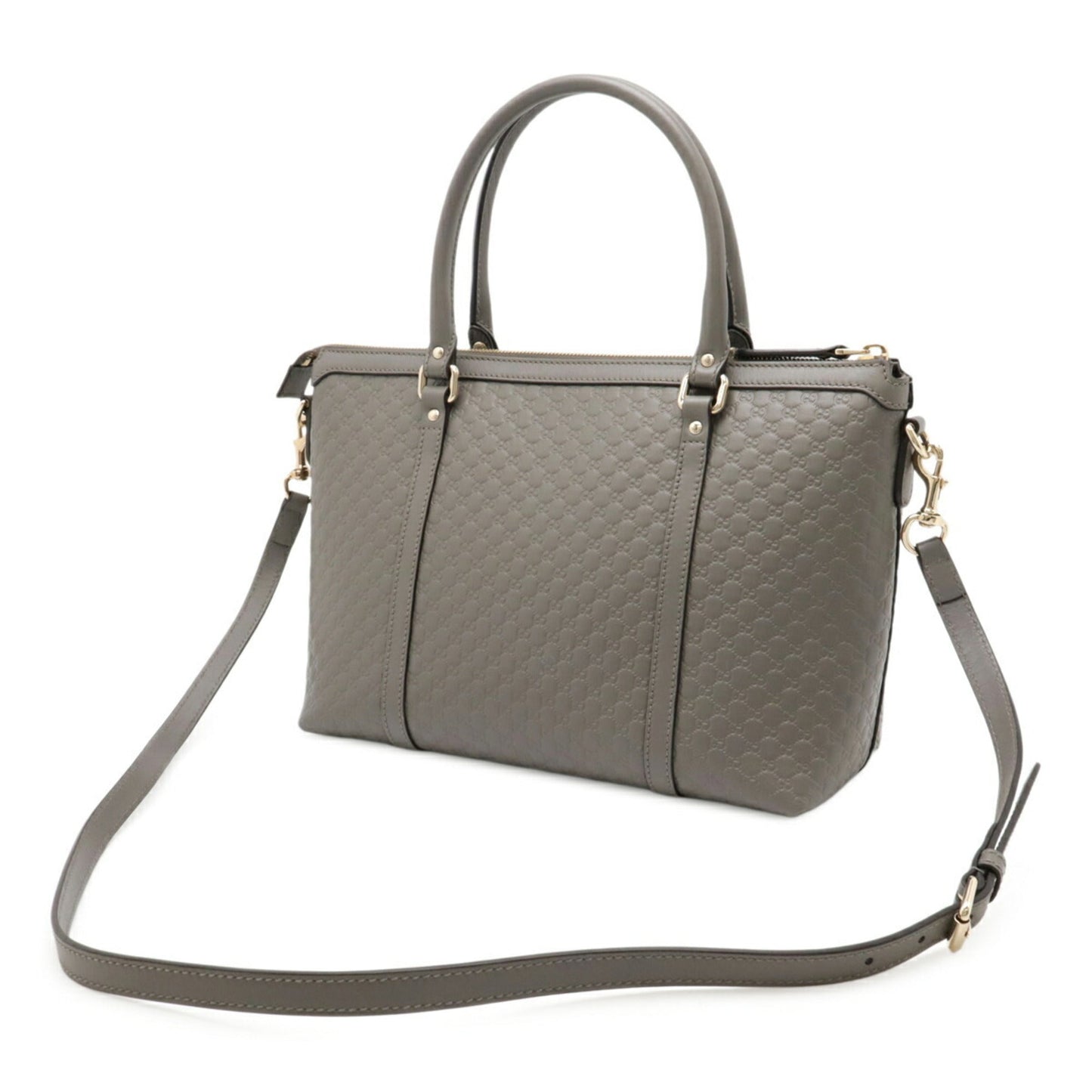 Gucci Gray Leather Handbag Shoulder Bag Tote Bag