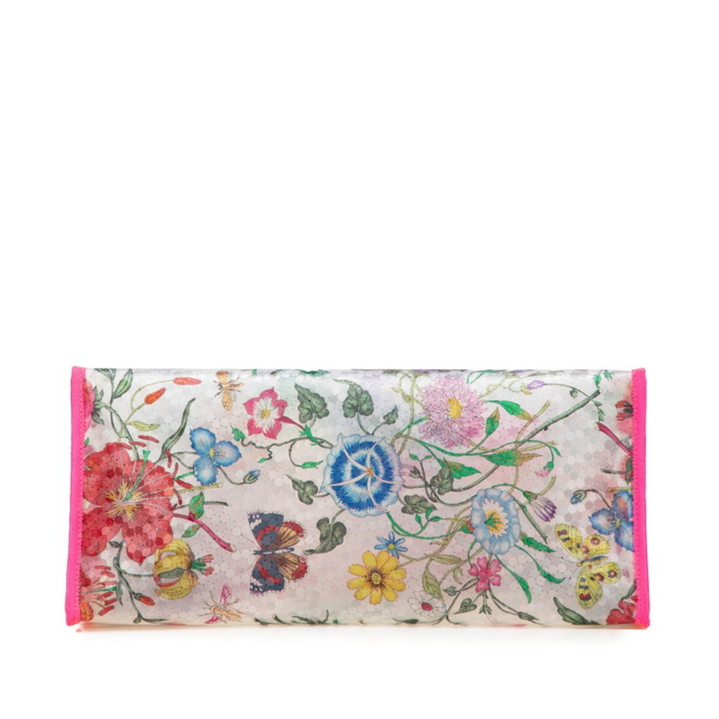 Gucci Clear Multi-Color Pink Vinyl Leather Handbag Tote Bag