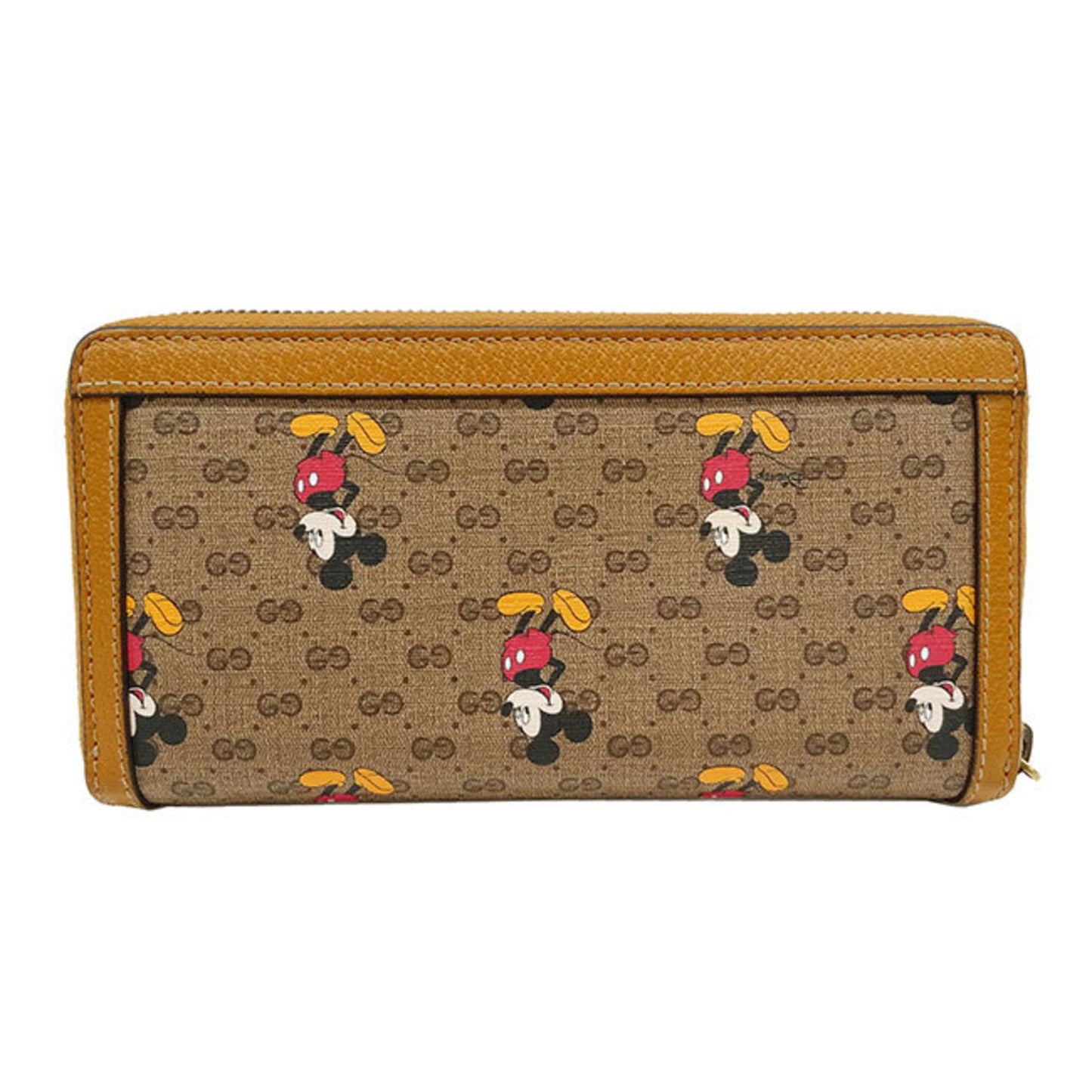Gucci Beige Brown Pvc Long Wallet (Bi-Fold)