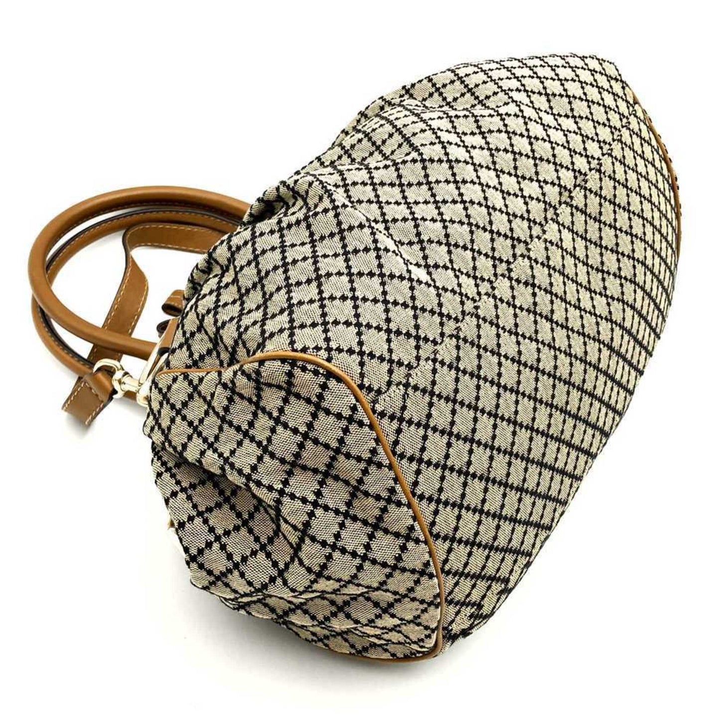 Gucci Brown Canvas Leather Handbag