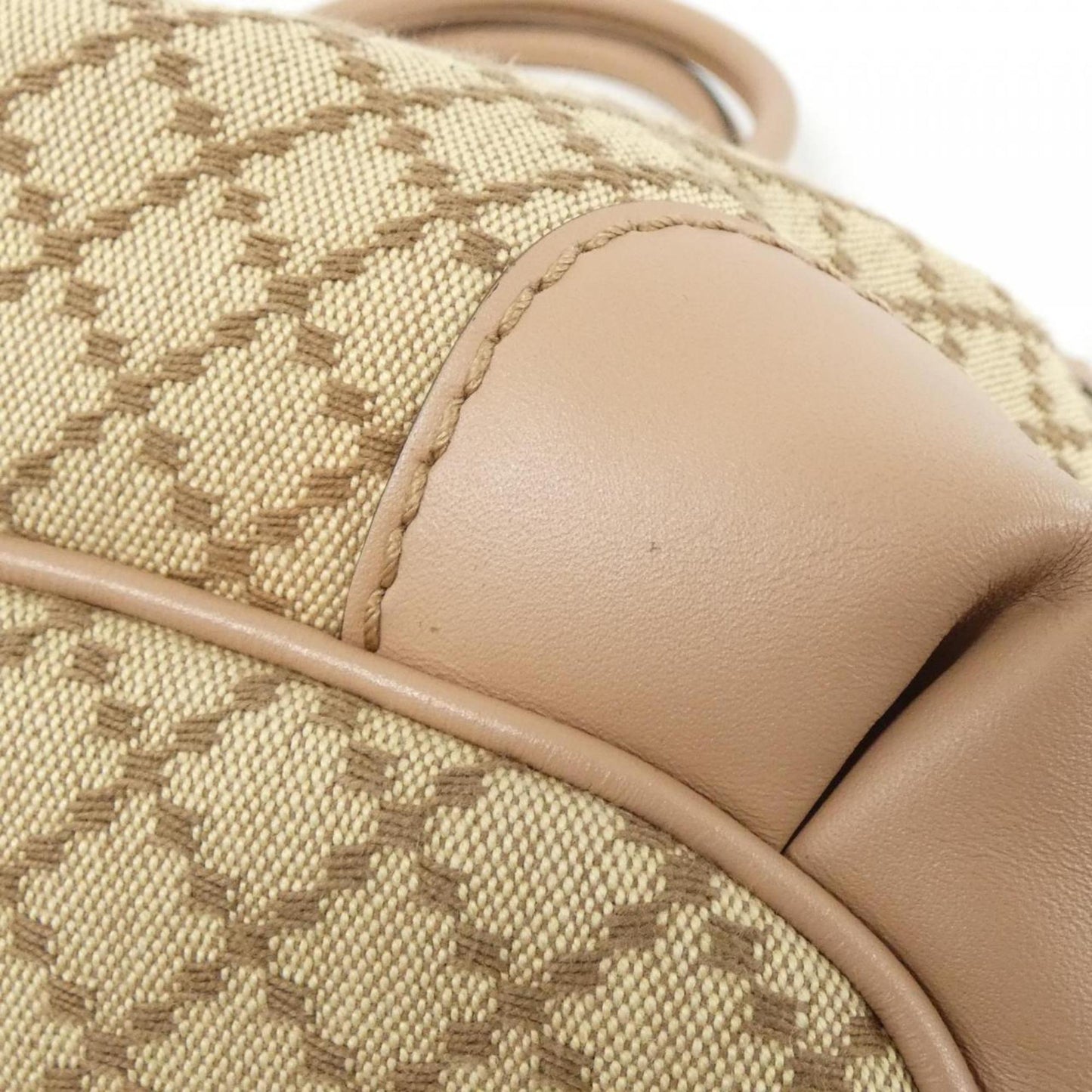 Gucci Pink Beige Canvas Handbag